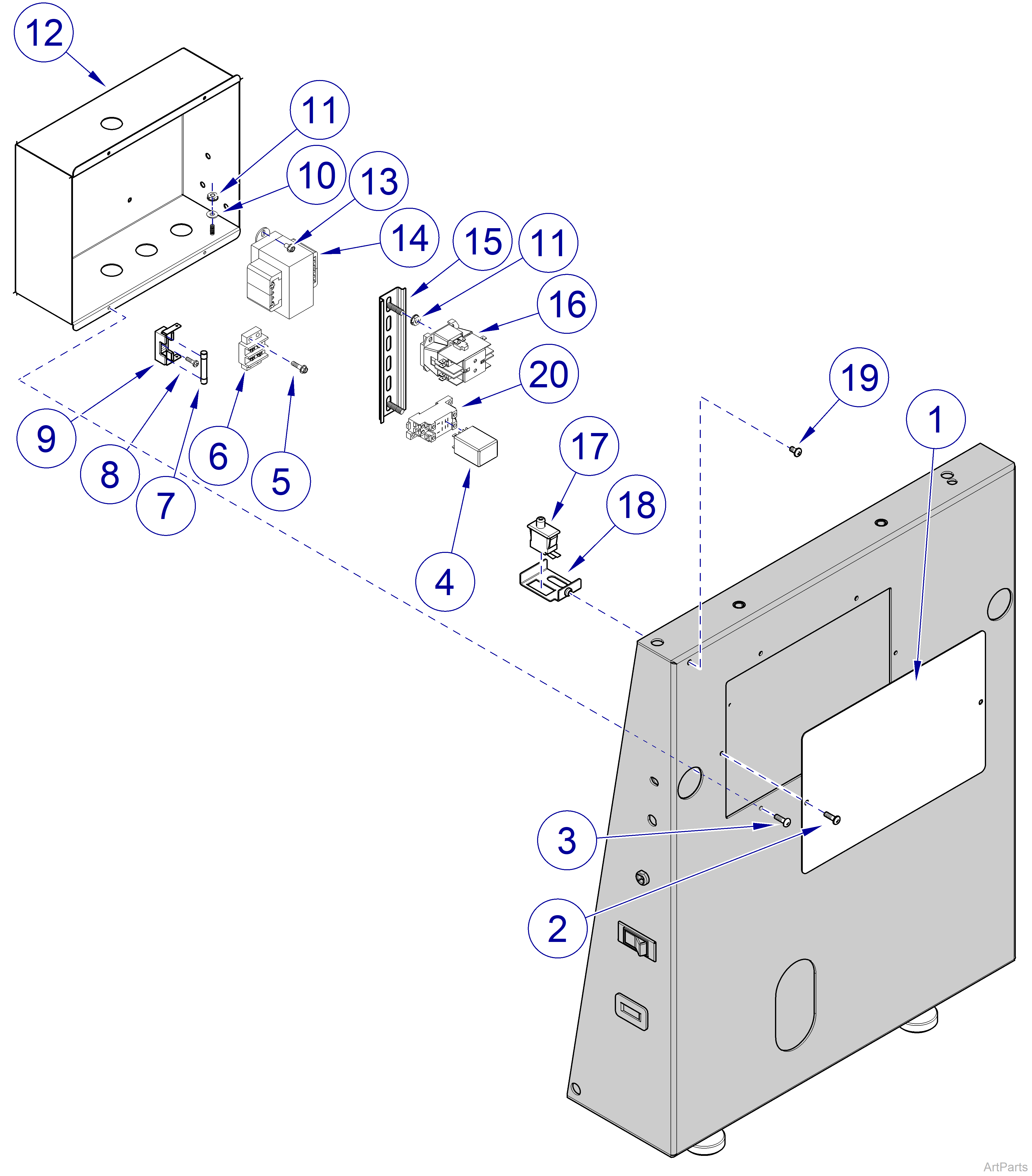 PowerVac P Electrical Box Assembly