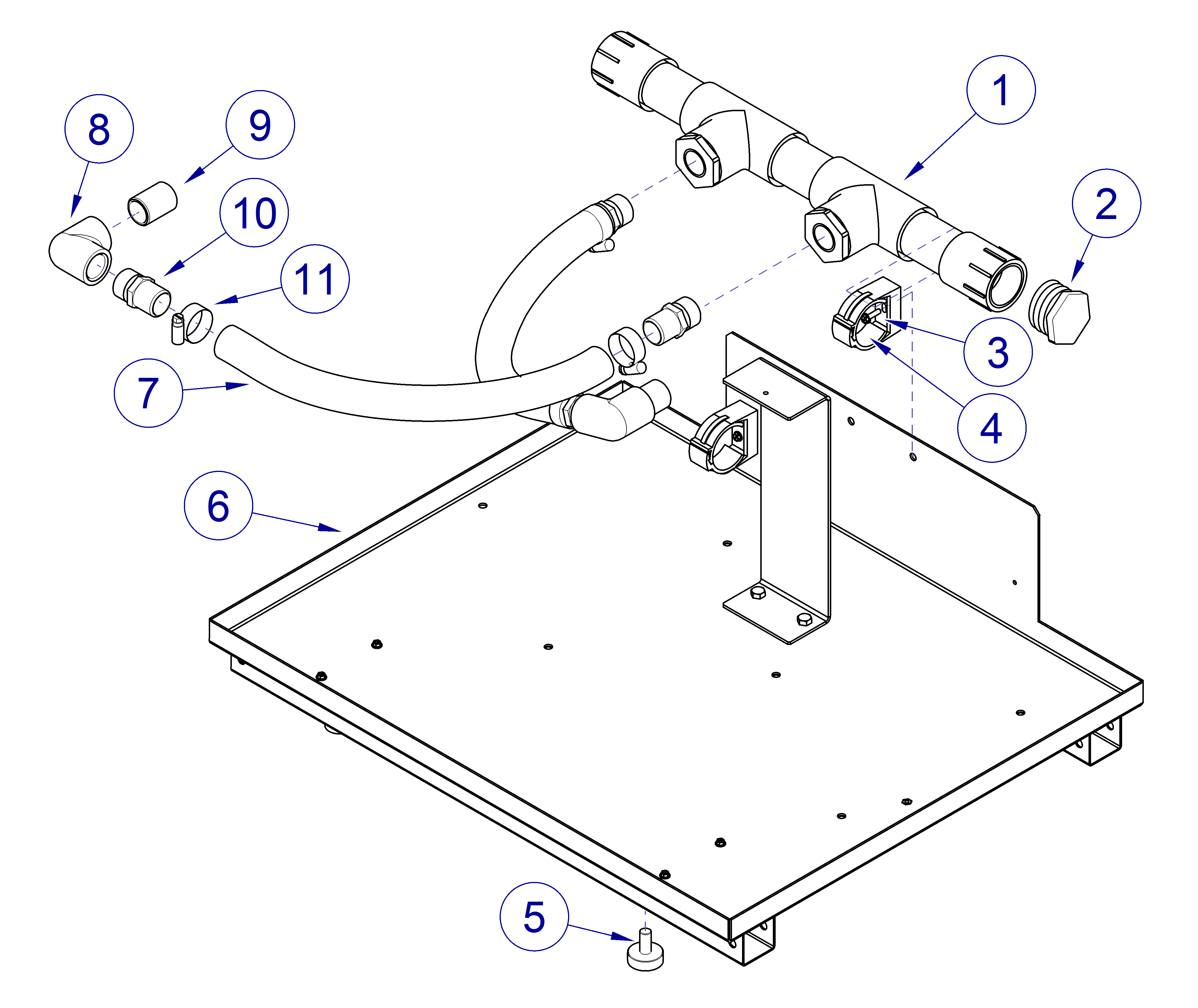 Classic Series Vacuums Twin Exhaust Manifold Assembly