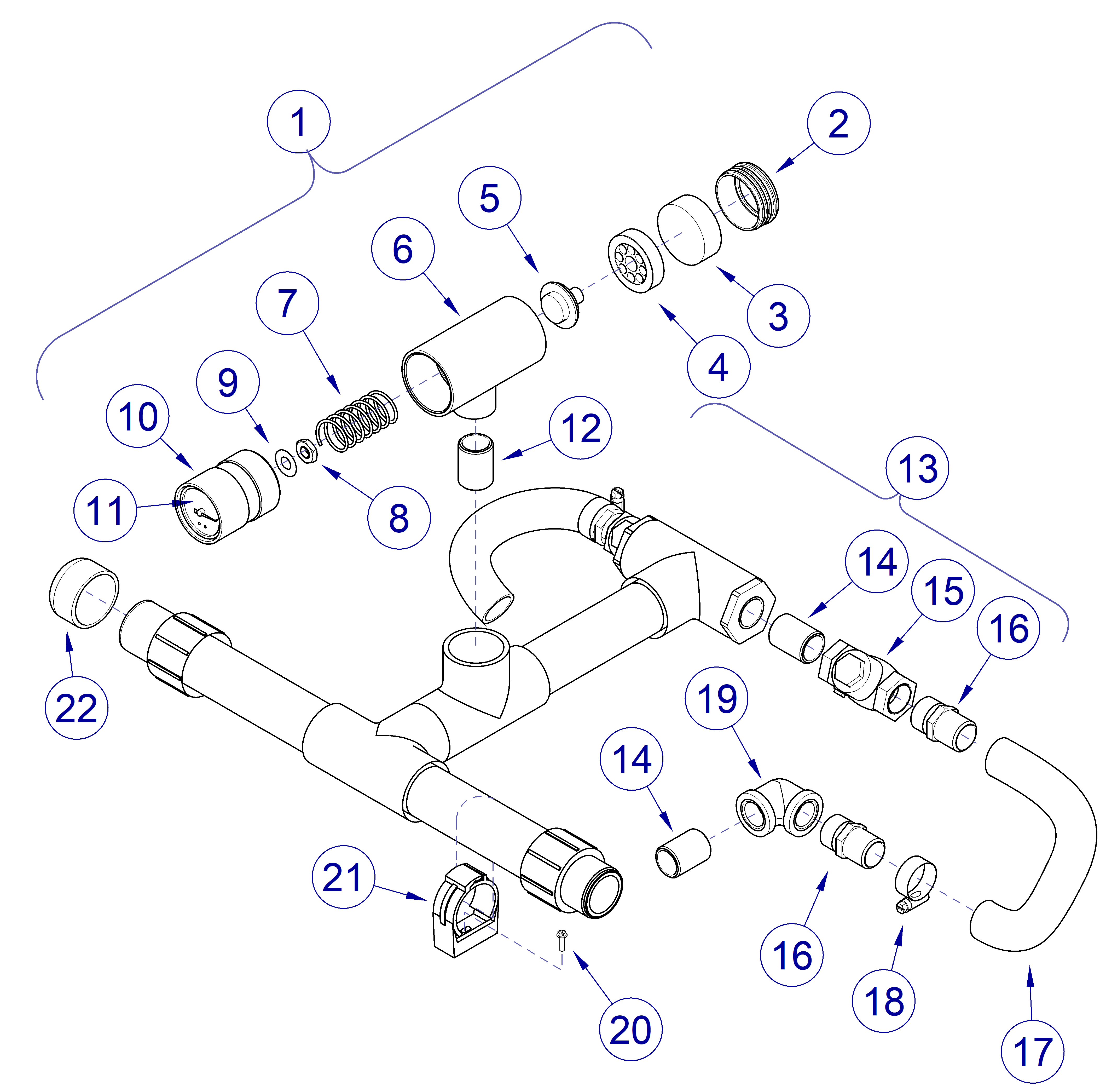 Classic Series Vacuums Twin Intake Manifold Assembly