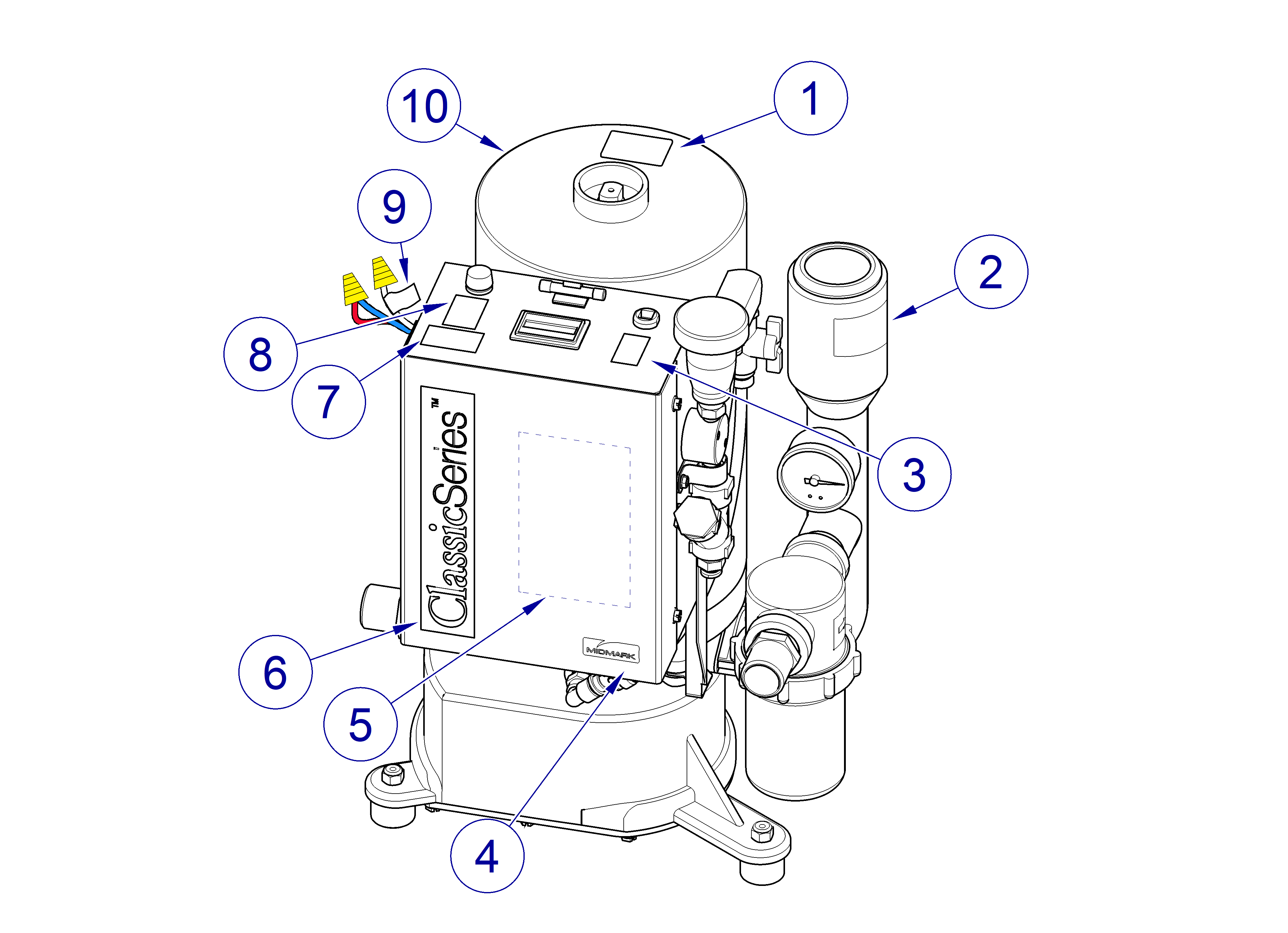 Classic Series Vacuums Single Model Label Locations