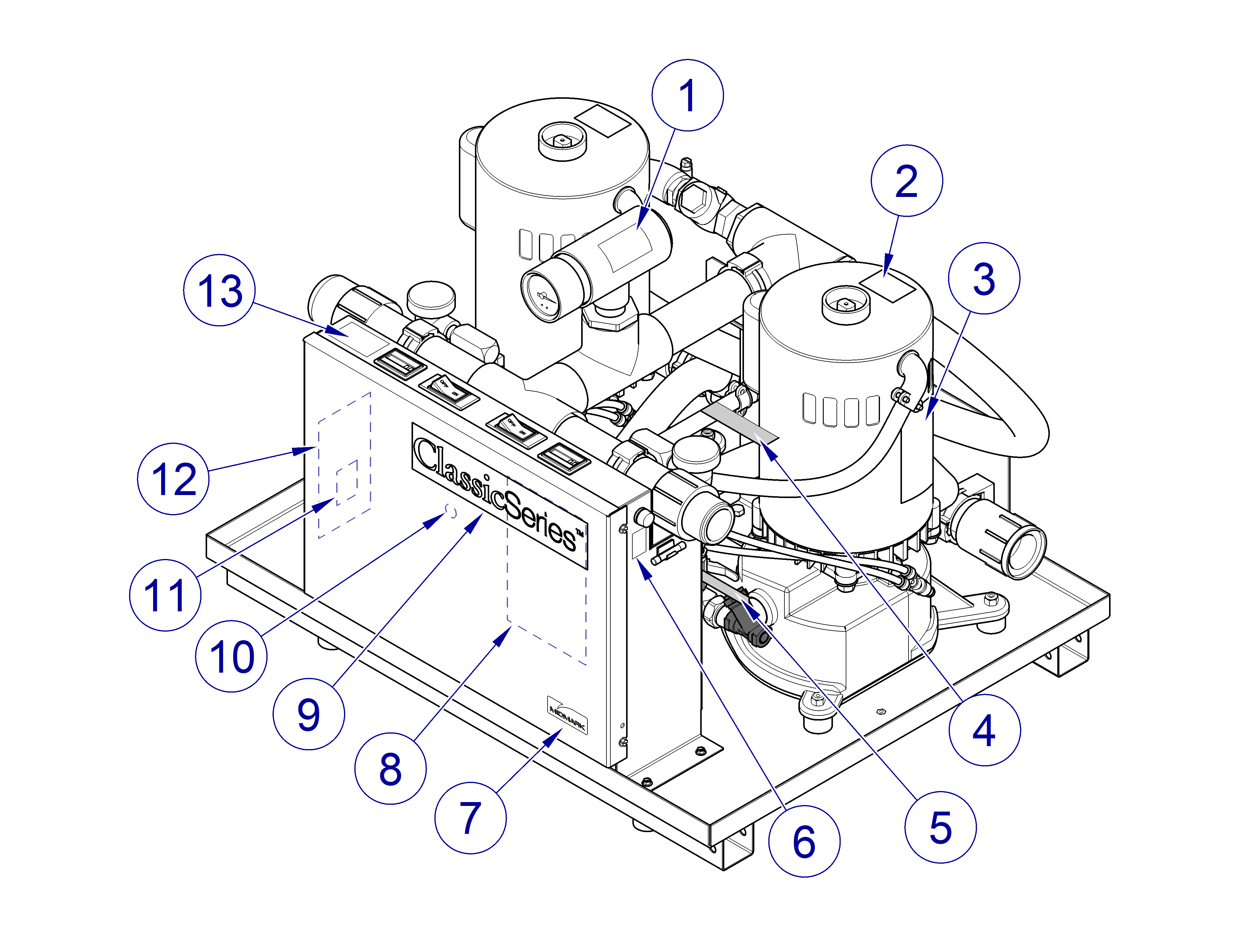 Classic Series Vacuums Twin Model Label Locations