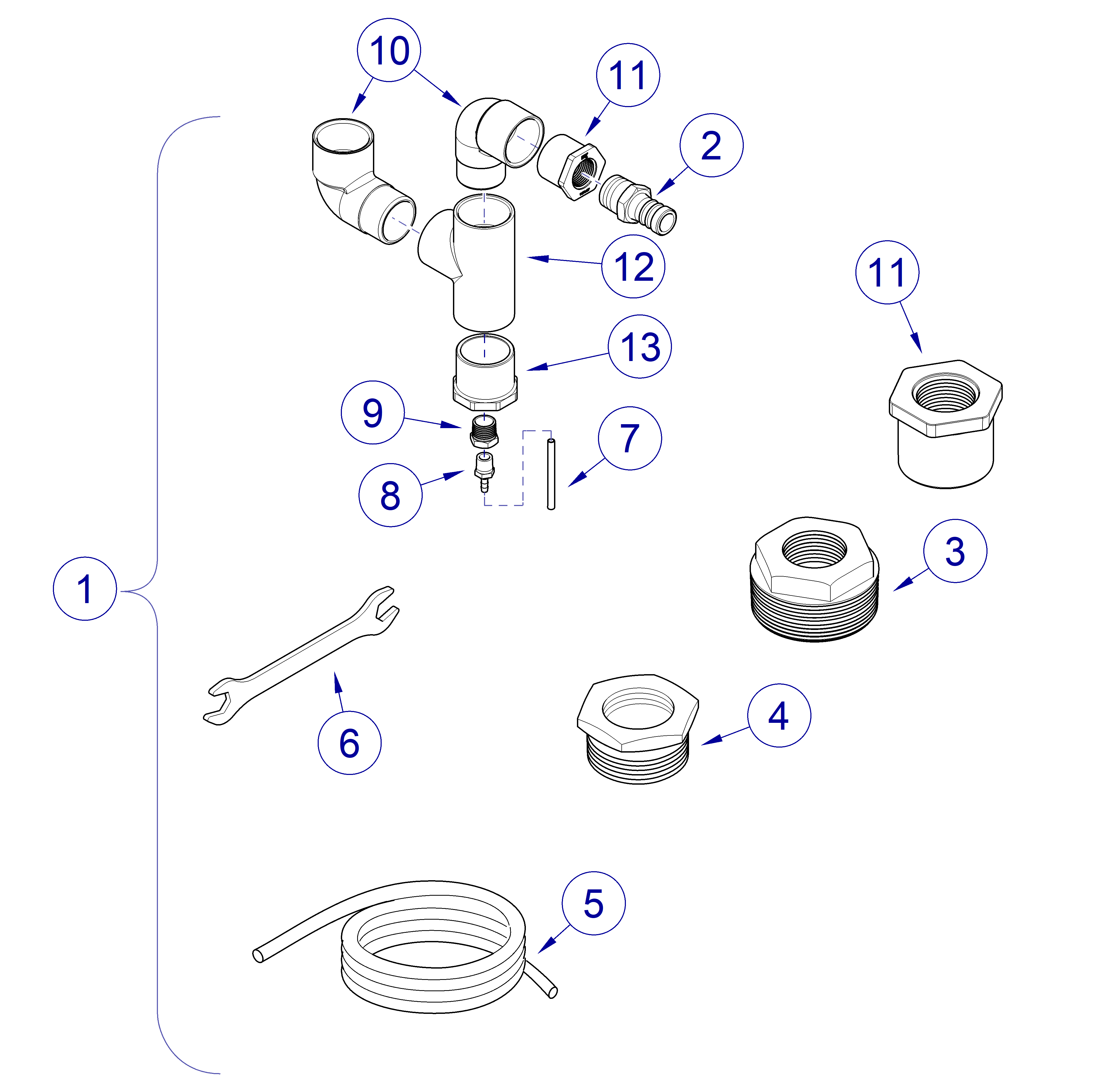 PowerVac G Vacuum Base Unit Loose Parts