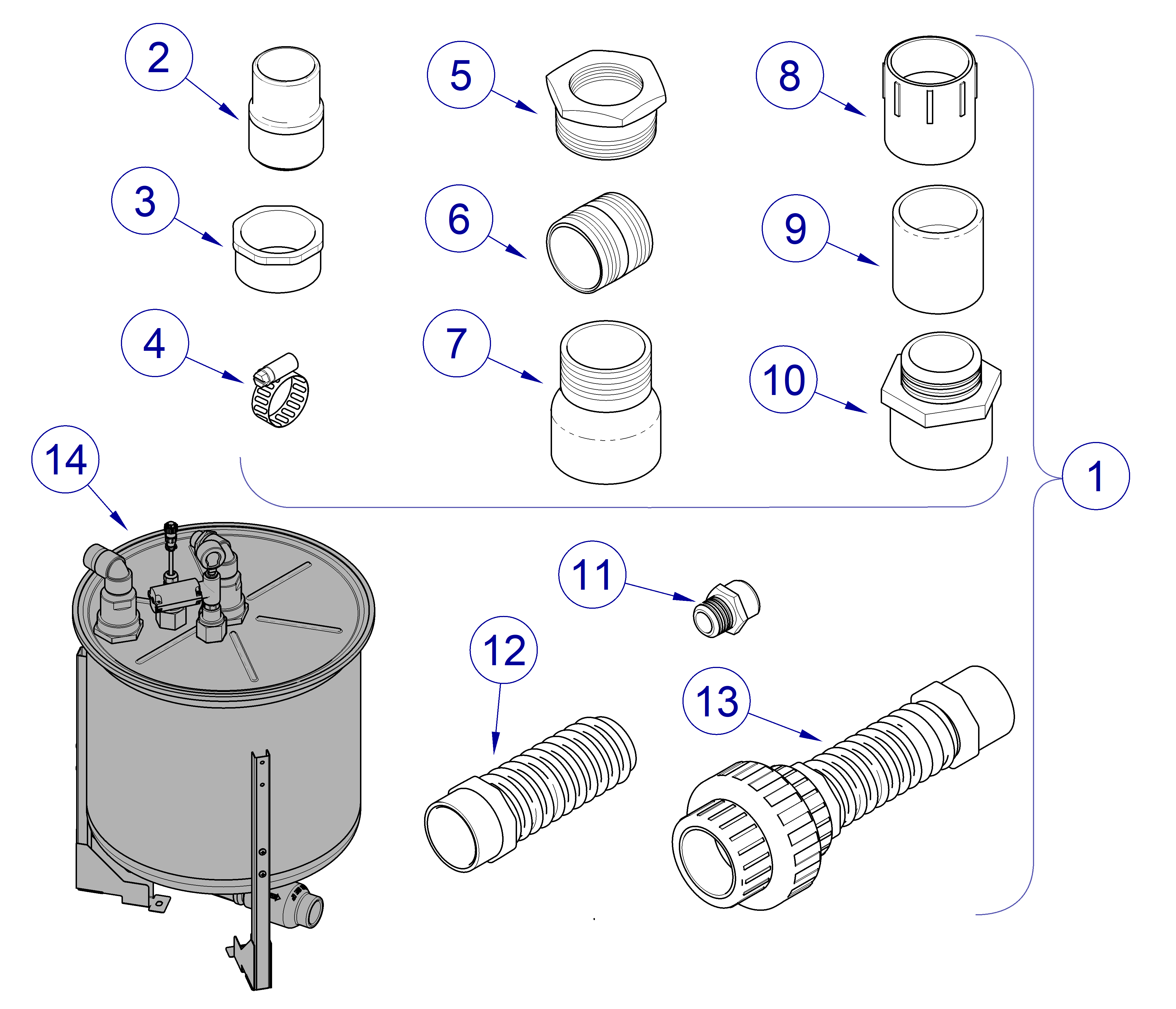 PowerVac G  Separator Loose Parts