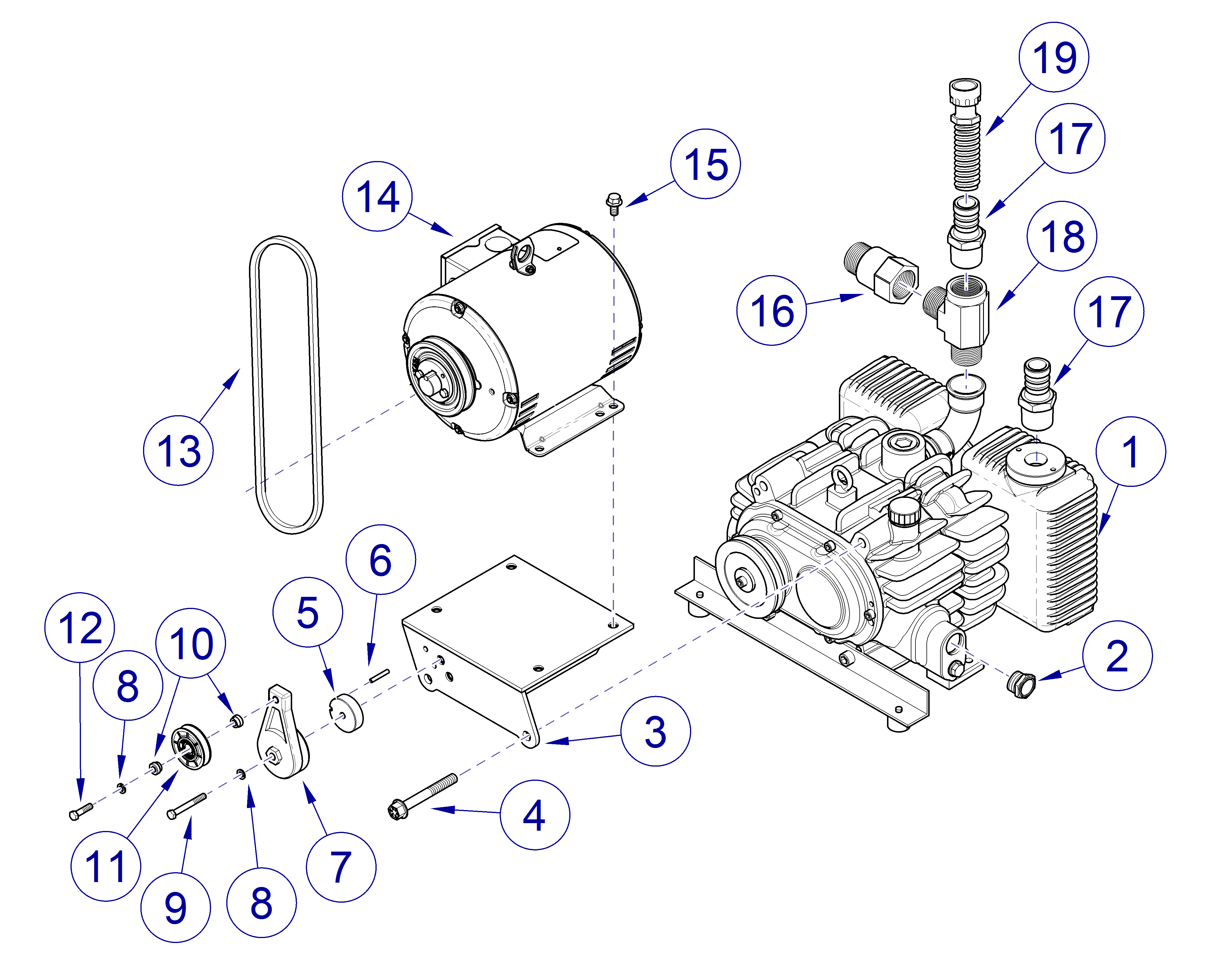 PowerVac G Vacuum Base Unit Pump Assembly/Motor