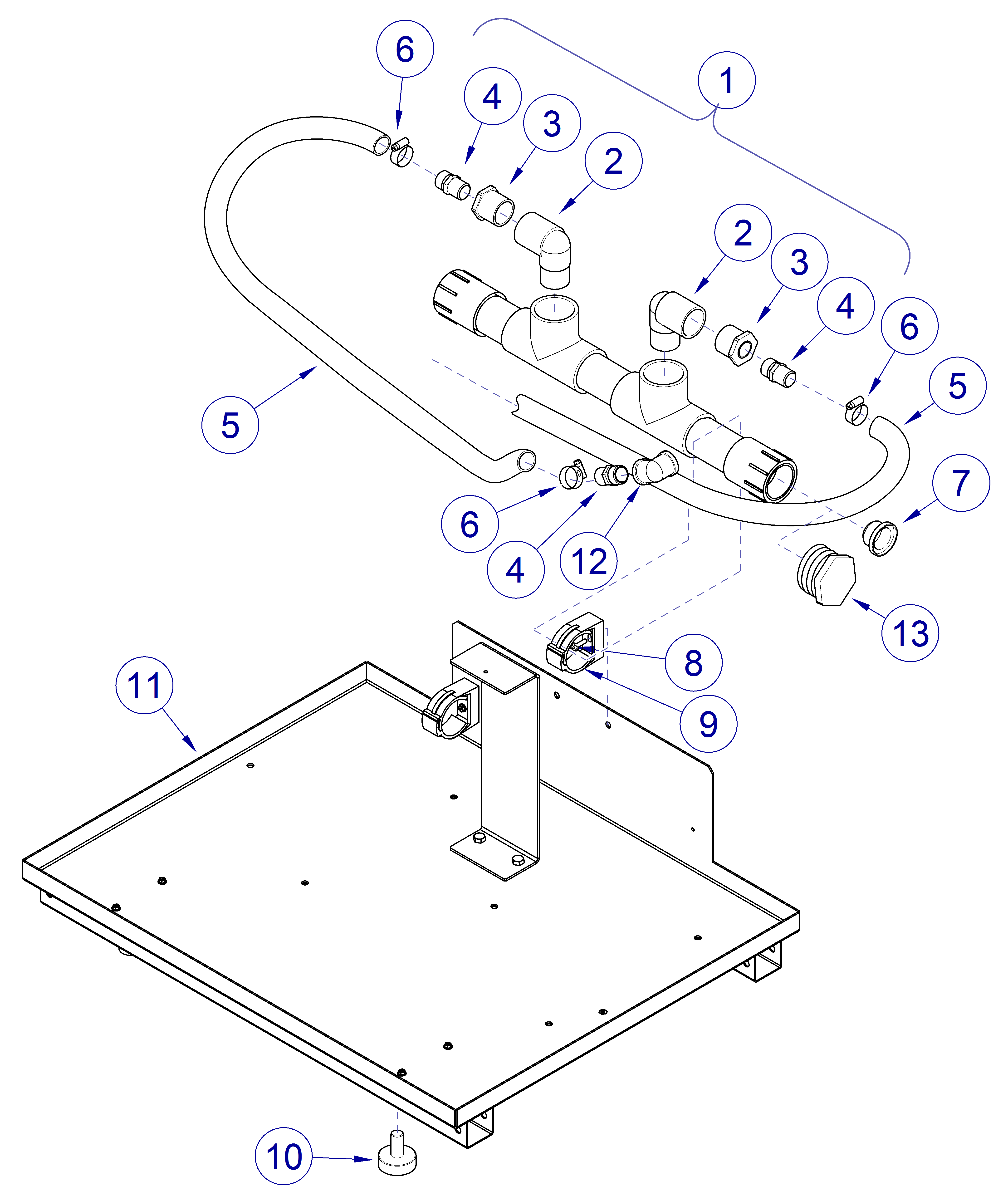 Classic Series Vacuums Twin Exhaust Manifold Assembly