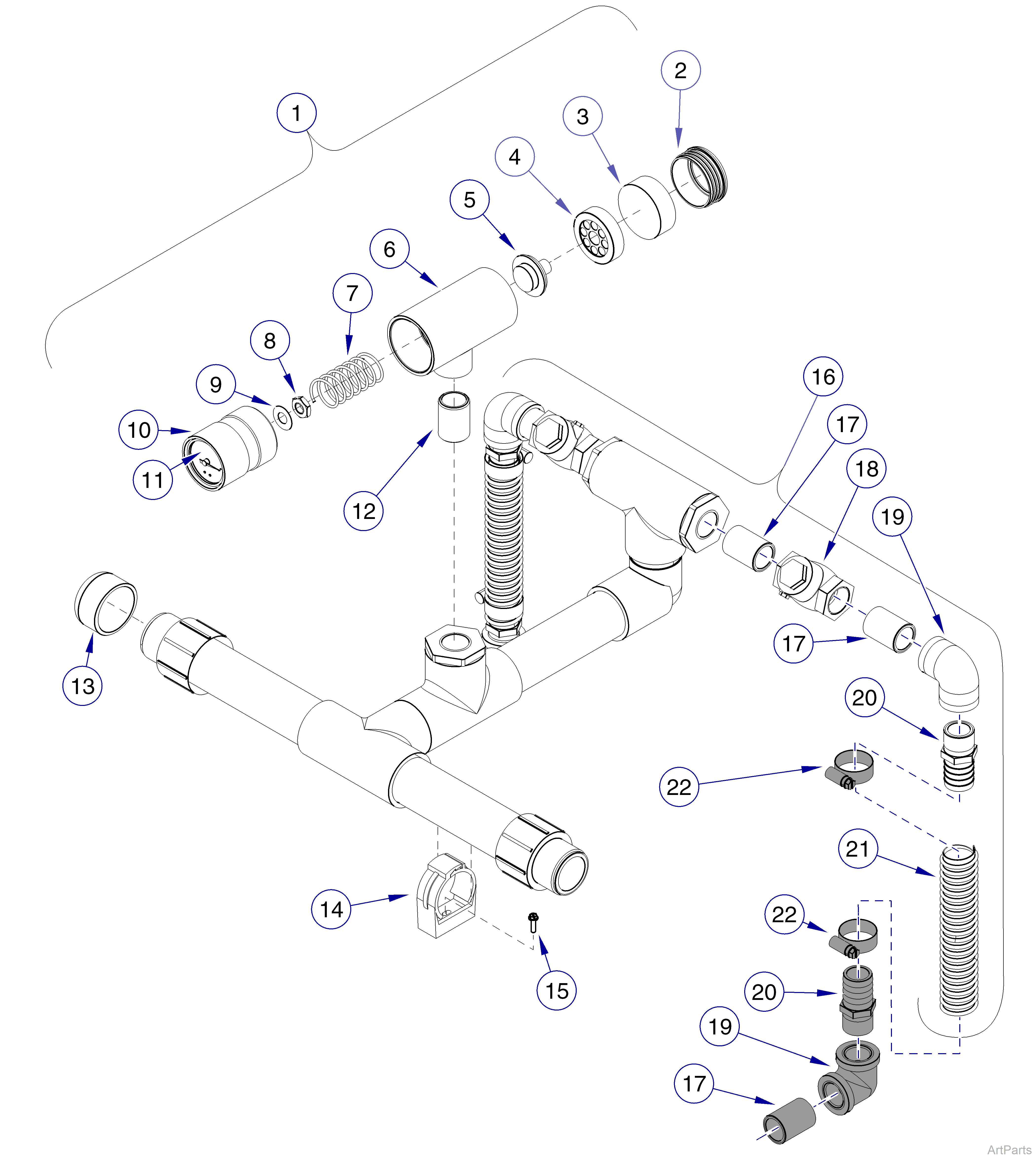 Classic Series Vacuums Twin Intake Manifold Assembly