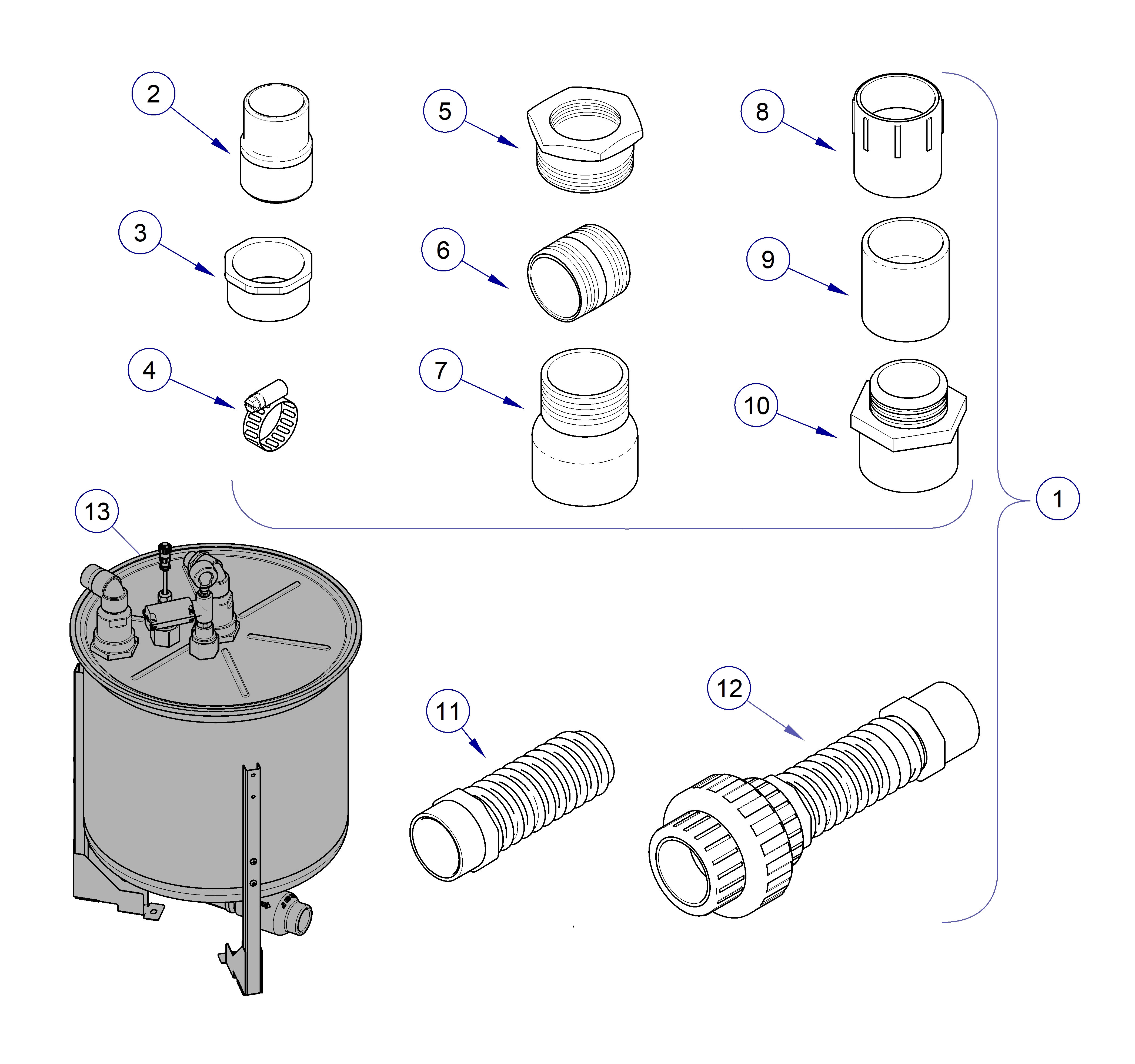 PowerVac G  Separator Loose Parts