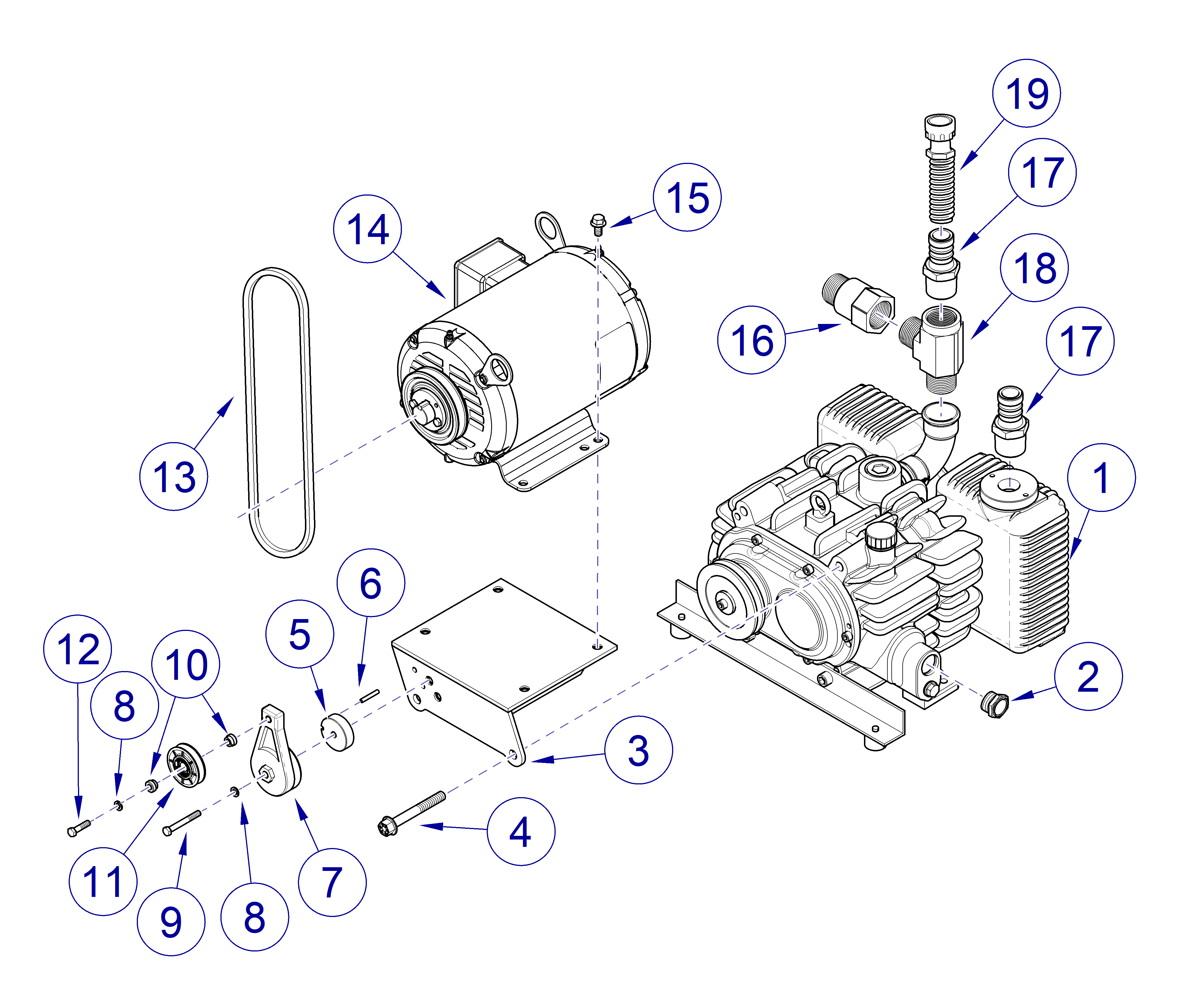 PowerVac G Vacuum Base Unit Pump Assembly/Motor