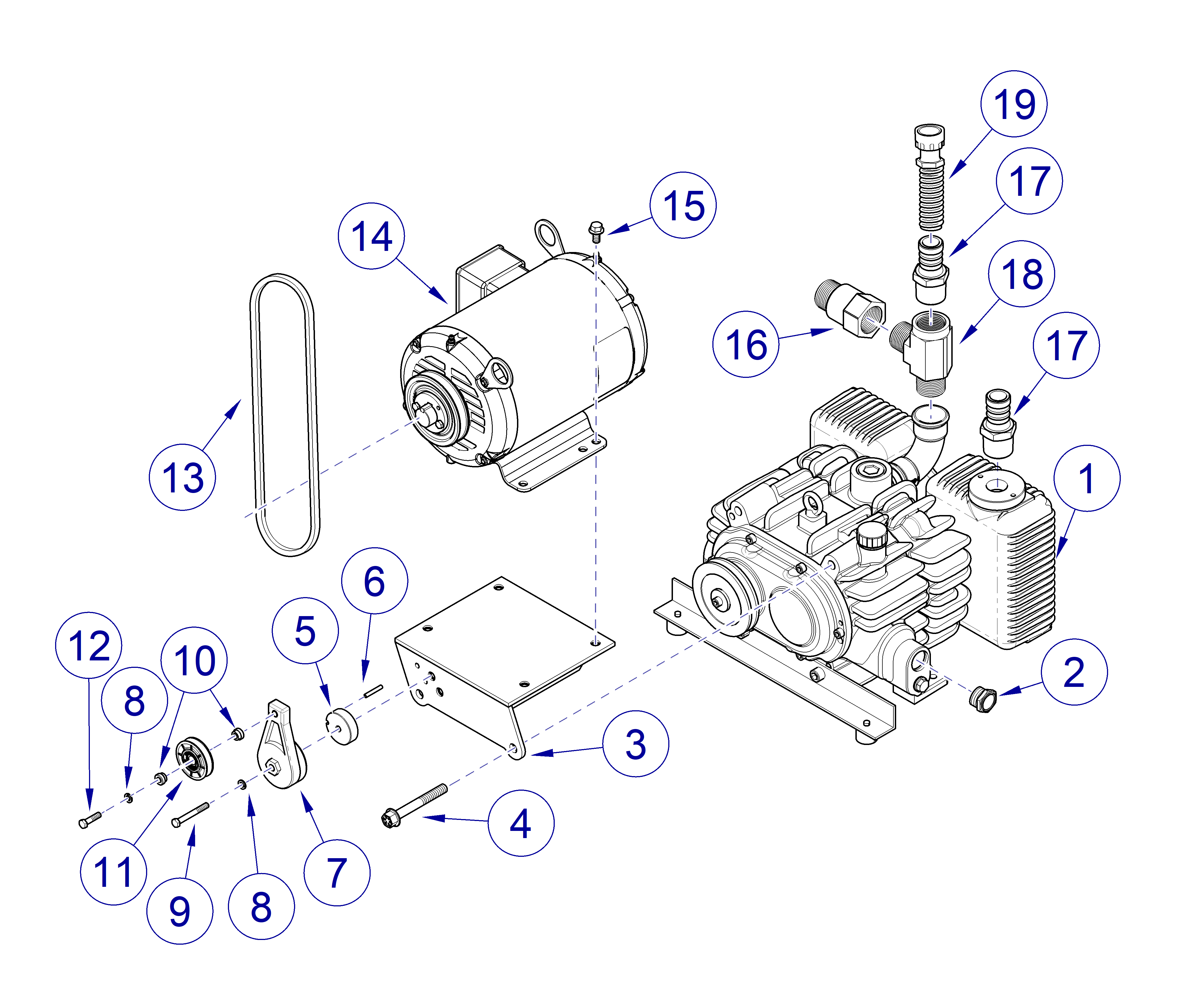PowerVac G Vacuum Base Unit Pump Assembly/Motor