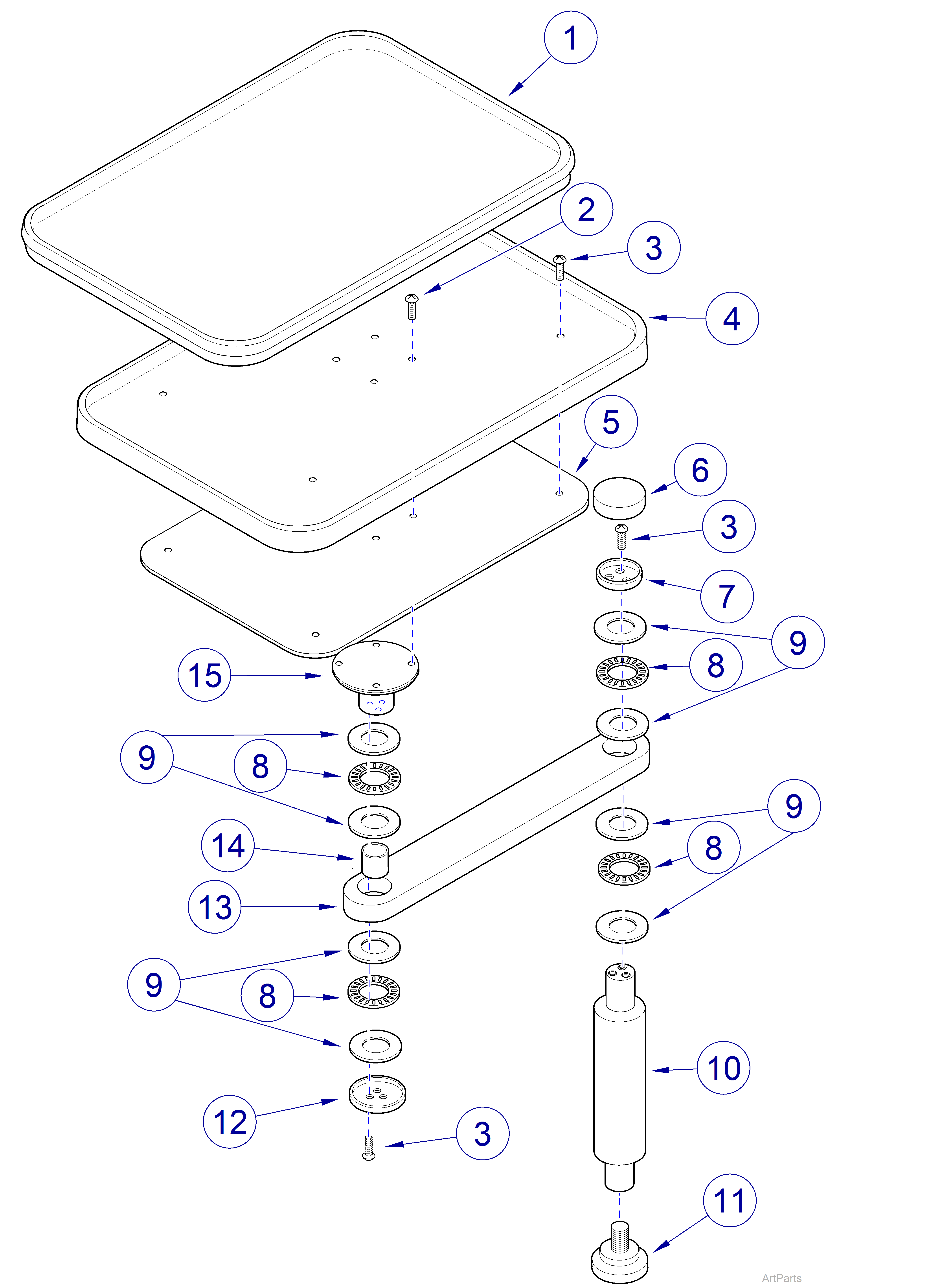 Asepsis 21 Delivery Unit Instrument Tray Arm Assembly