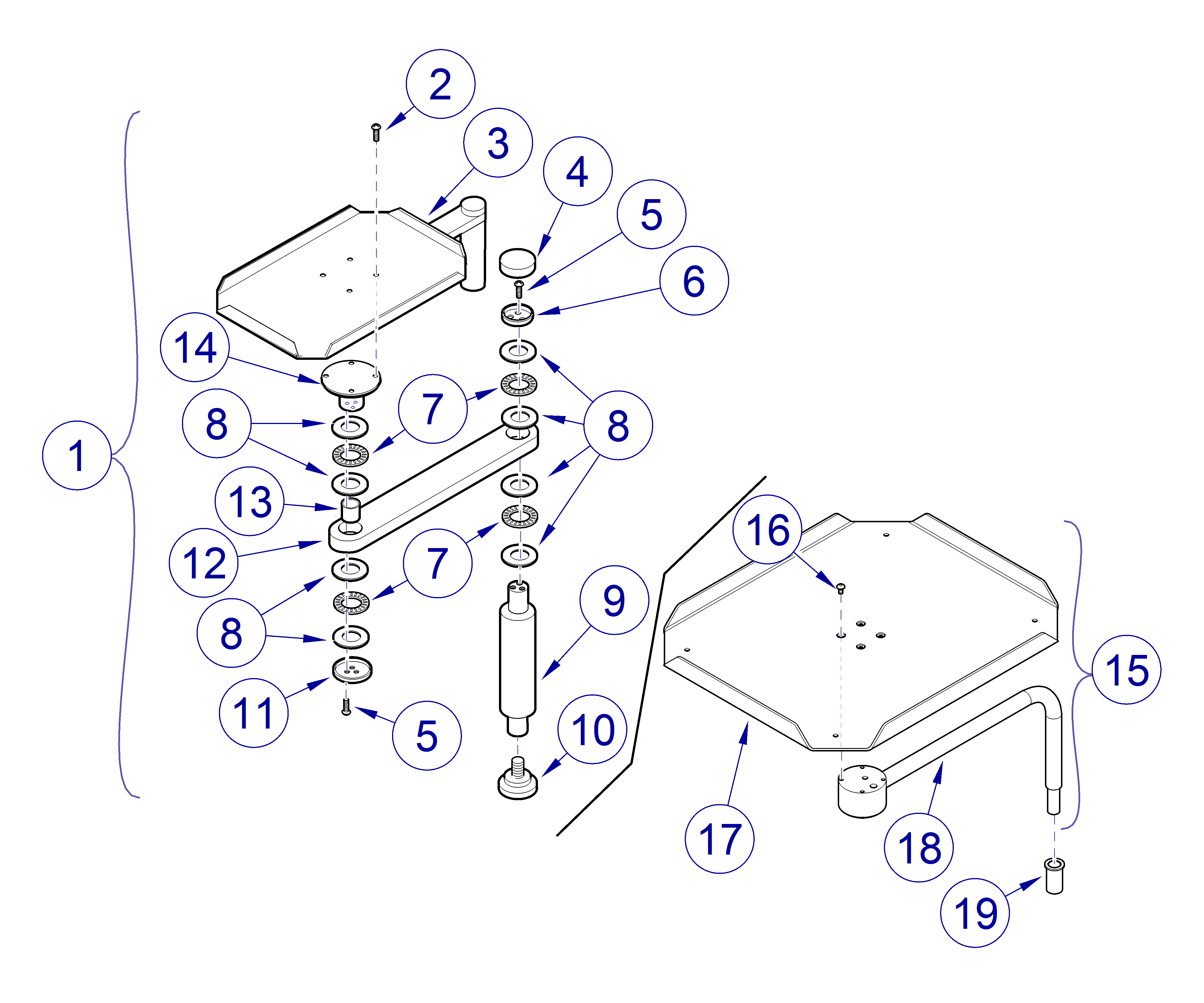 Asepsis 21 Delivery Unit Tub Support Arm Assembly