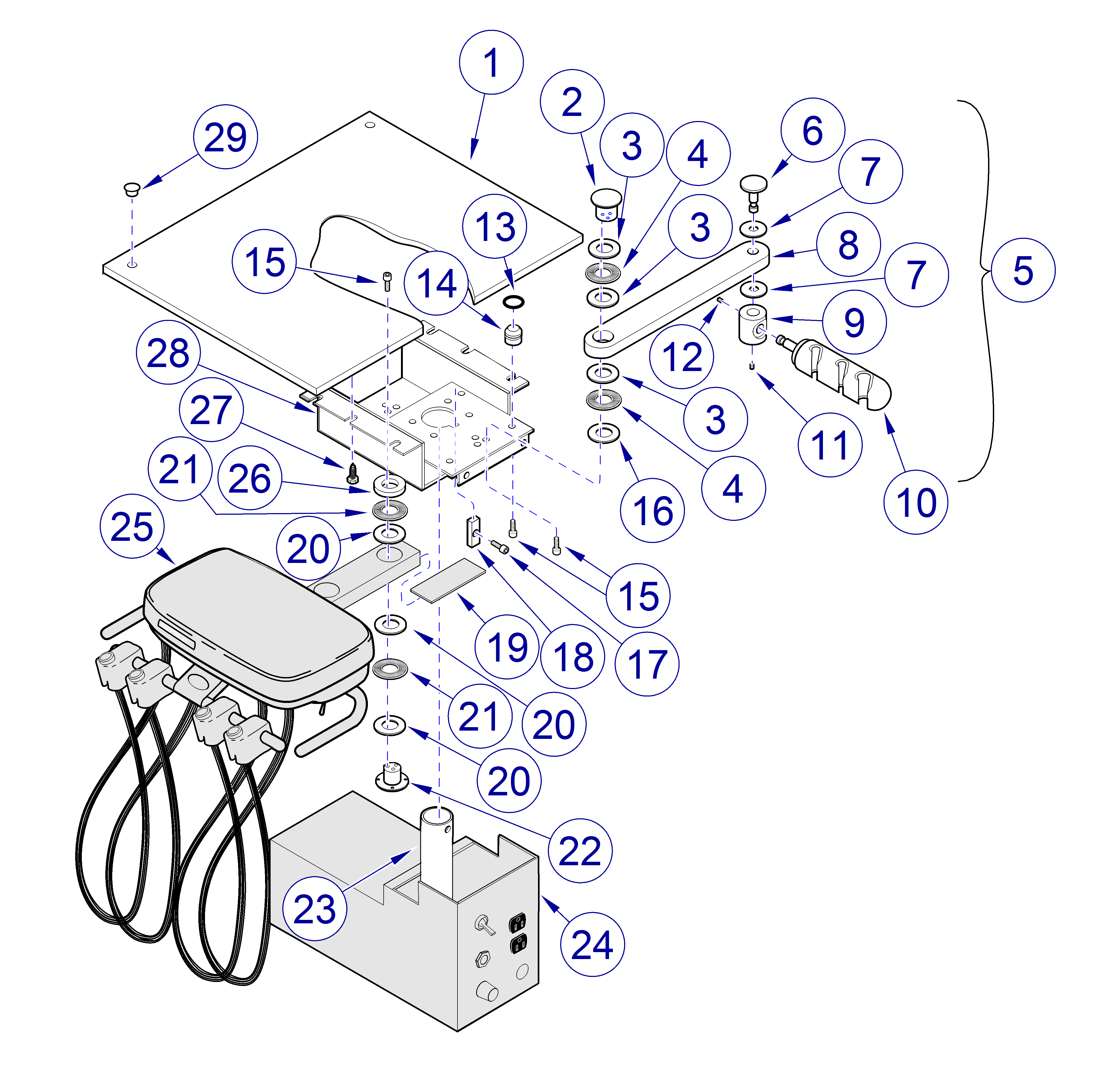 Asepsis 21 Delivery Unit Duo / Assistant’s Top Components 