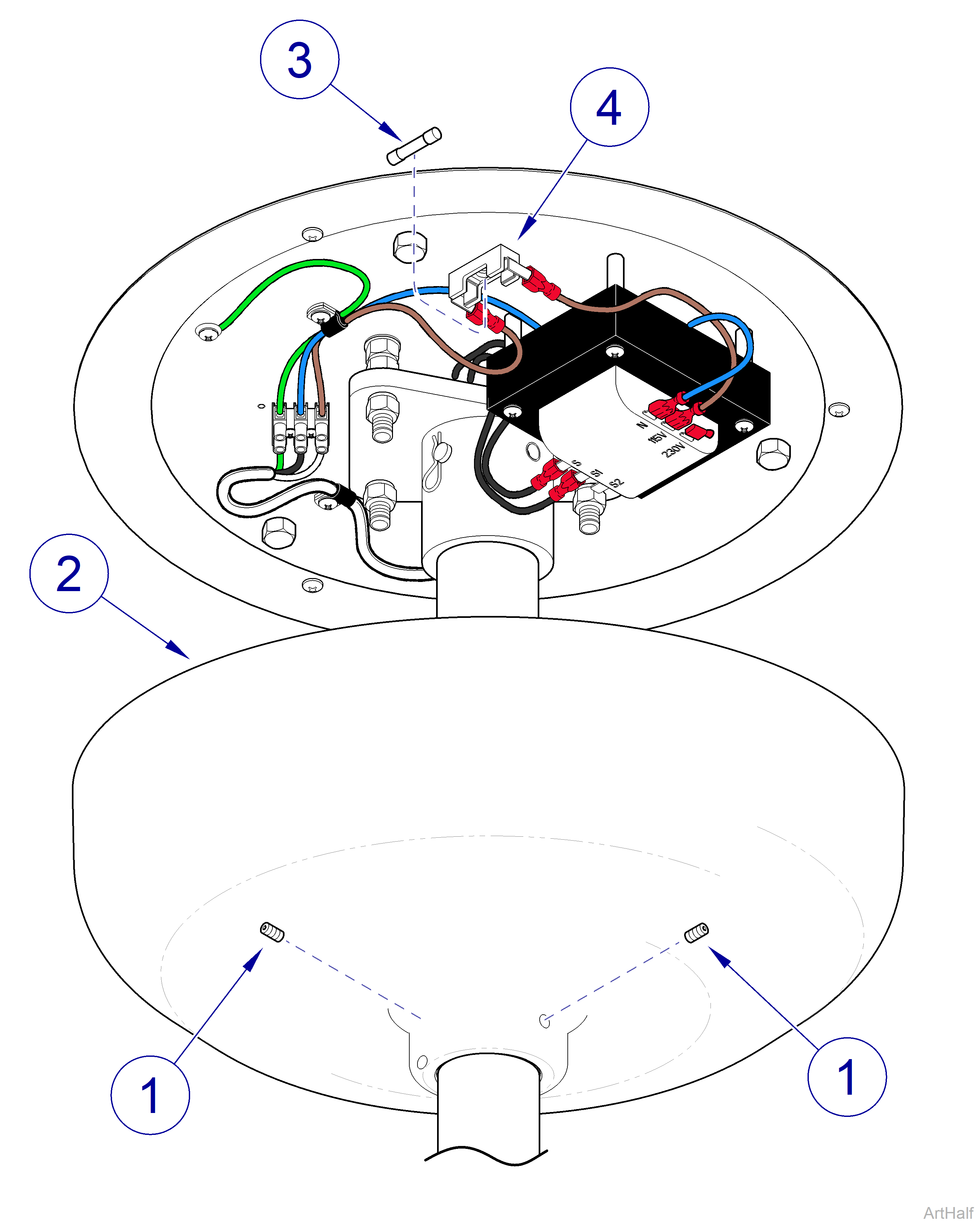 Midmark® Dental Lights Ceiling Light Fuse Access Procedures