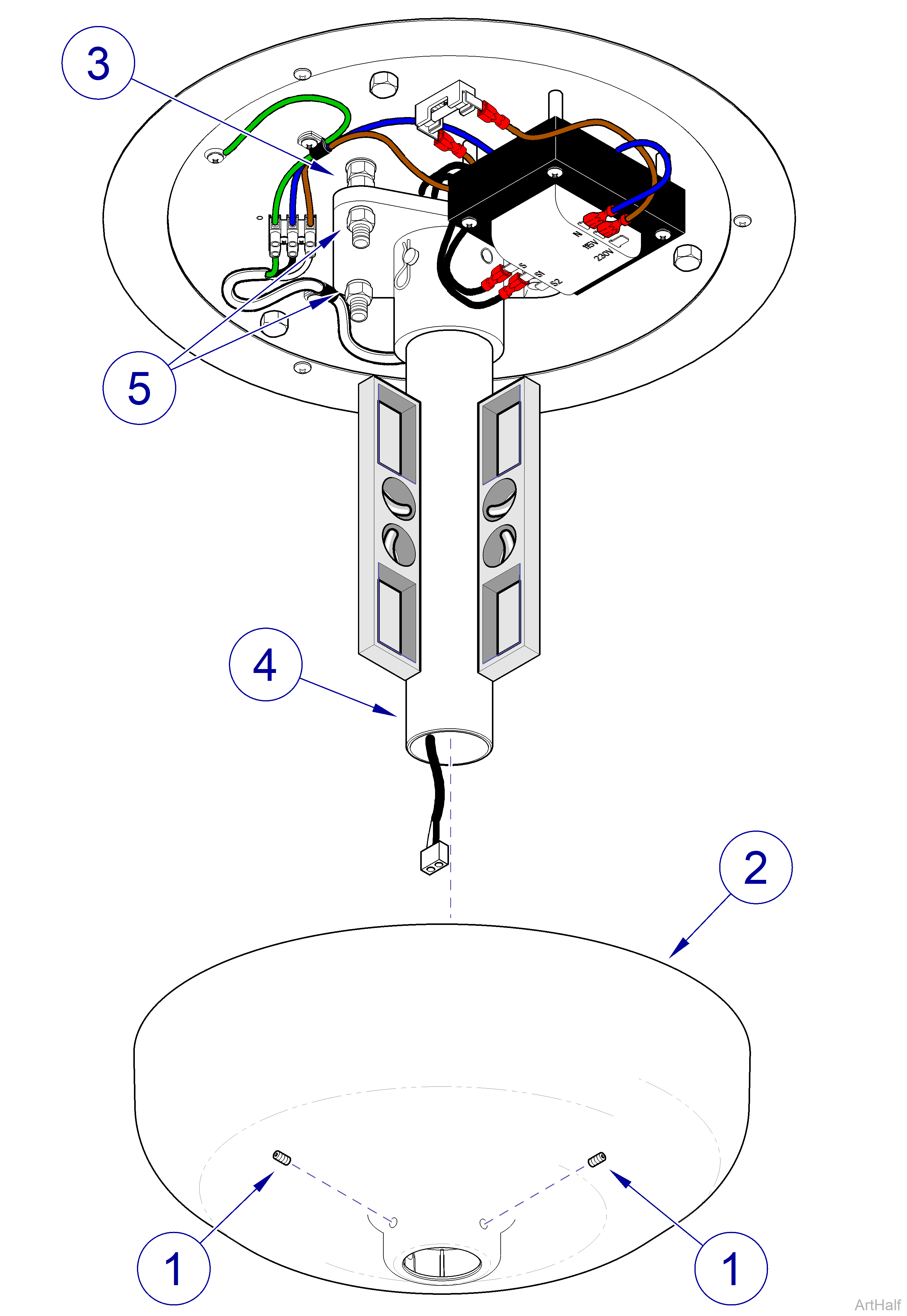 Midmark® Dental Lights Ceiling Light Arm Leveling Adjustments