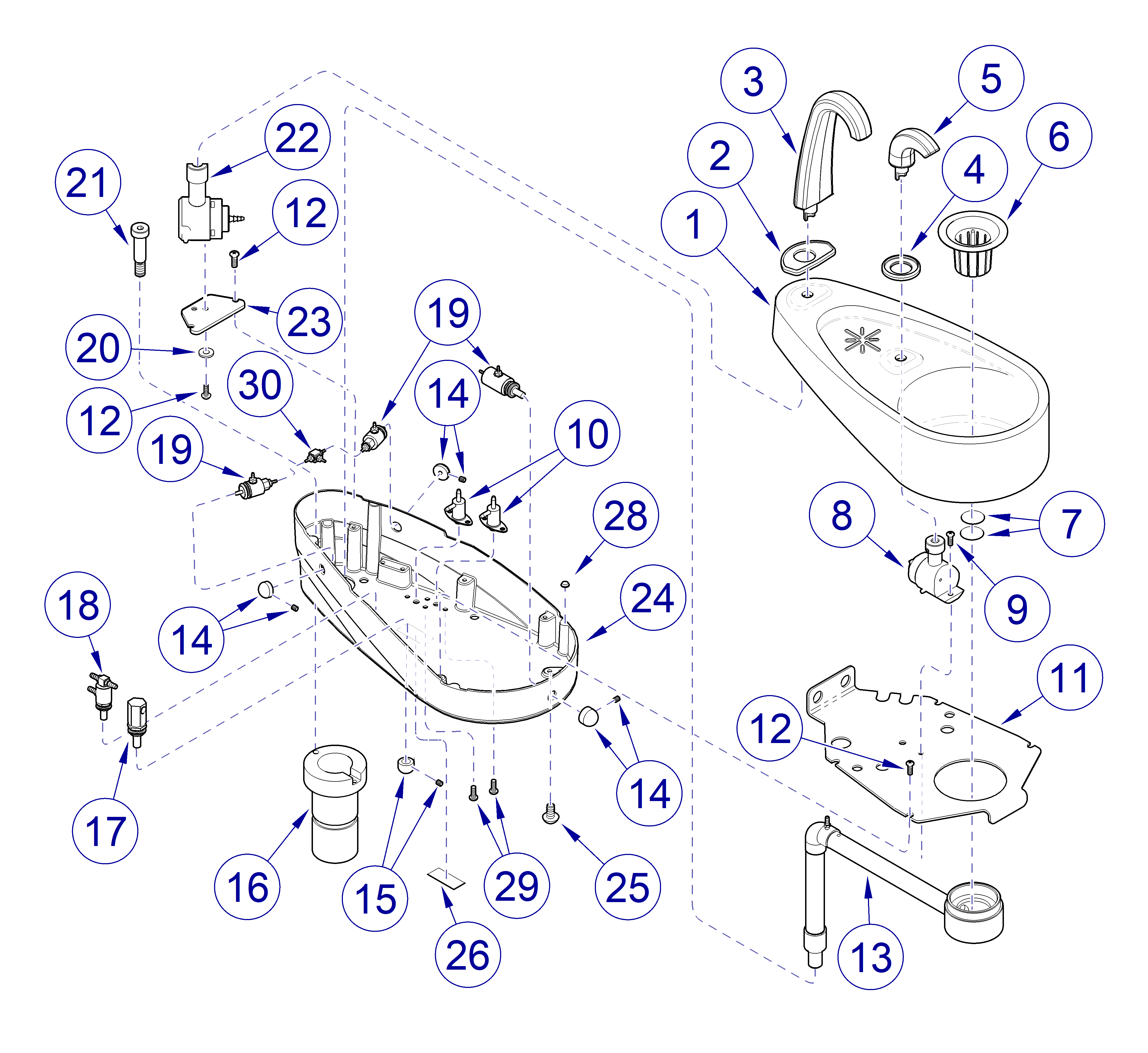 Asepsis 21® Delivery Cuspidor with Components