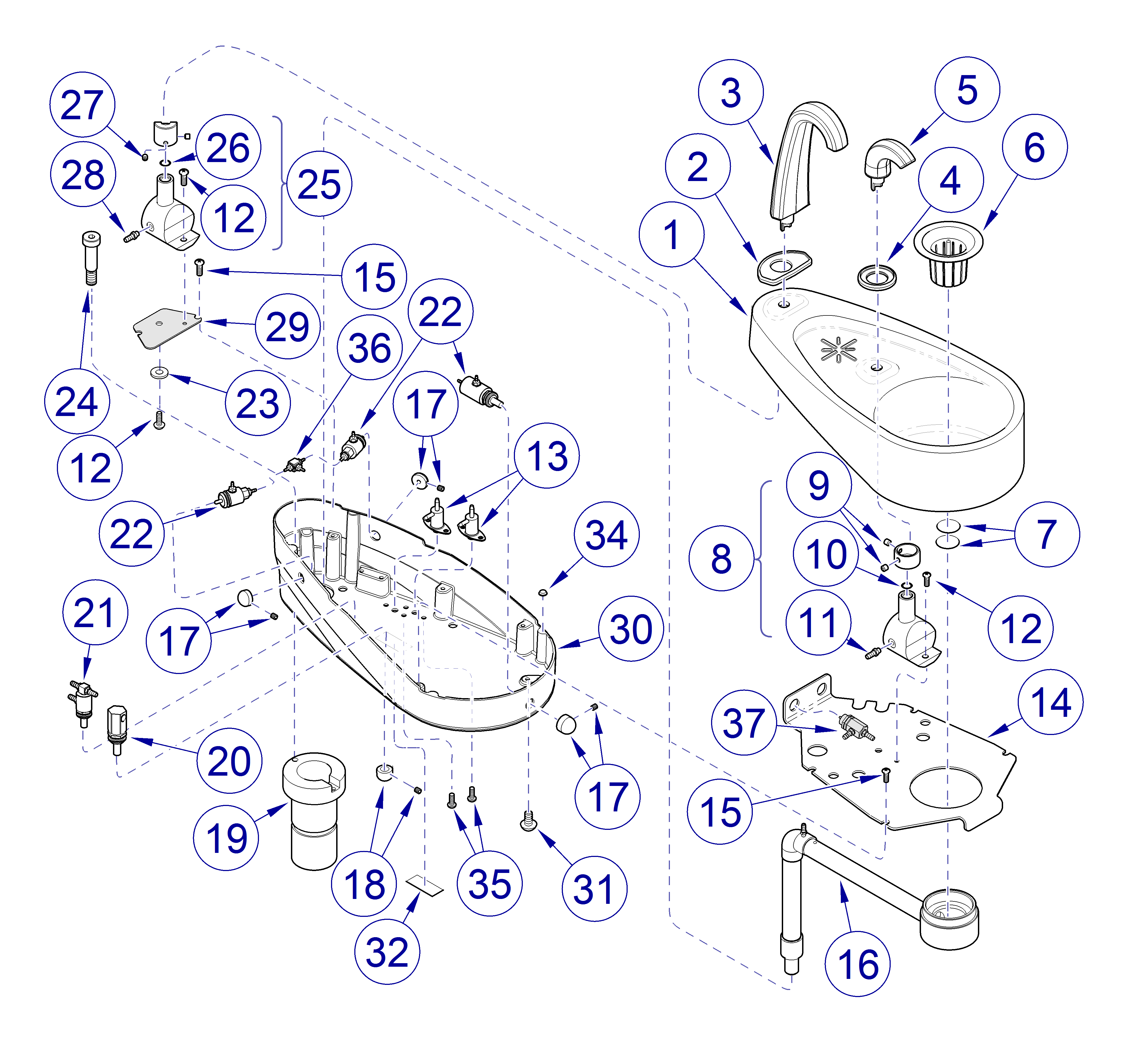 Asepsis 21 Delivery Unit Cuspidor with Components