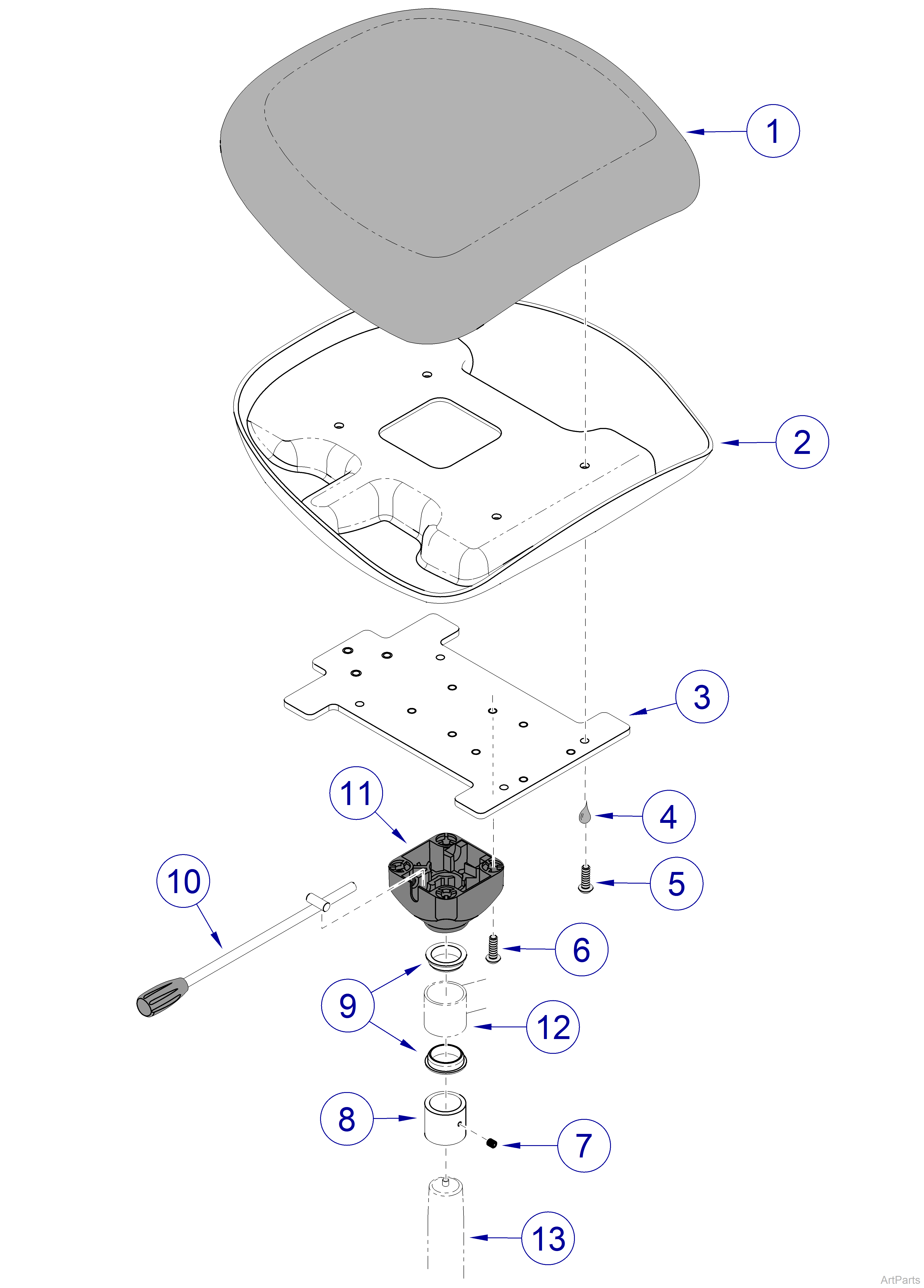 Assistant's Stool Seat Components