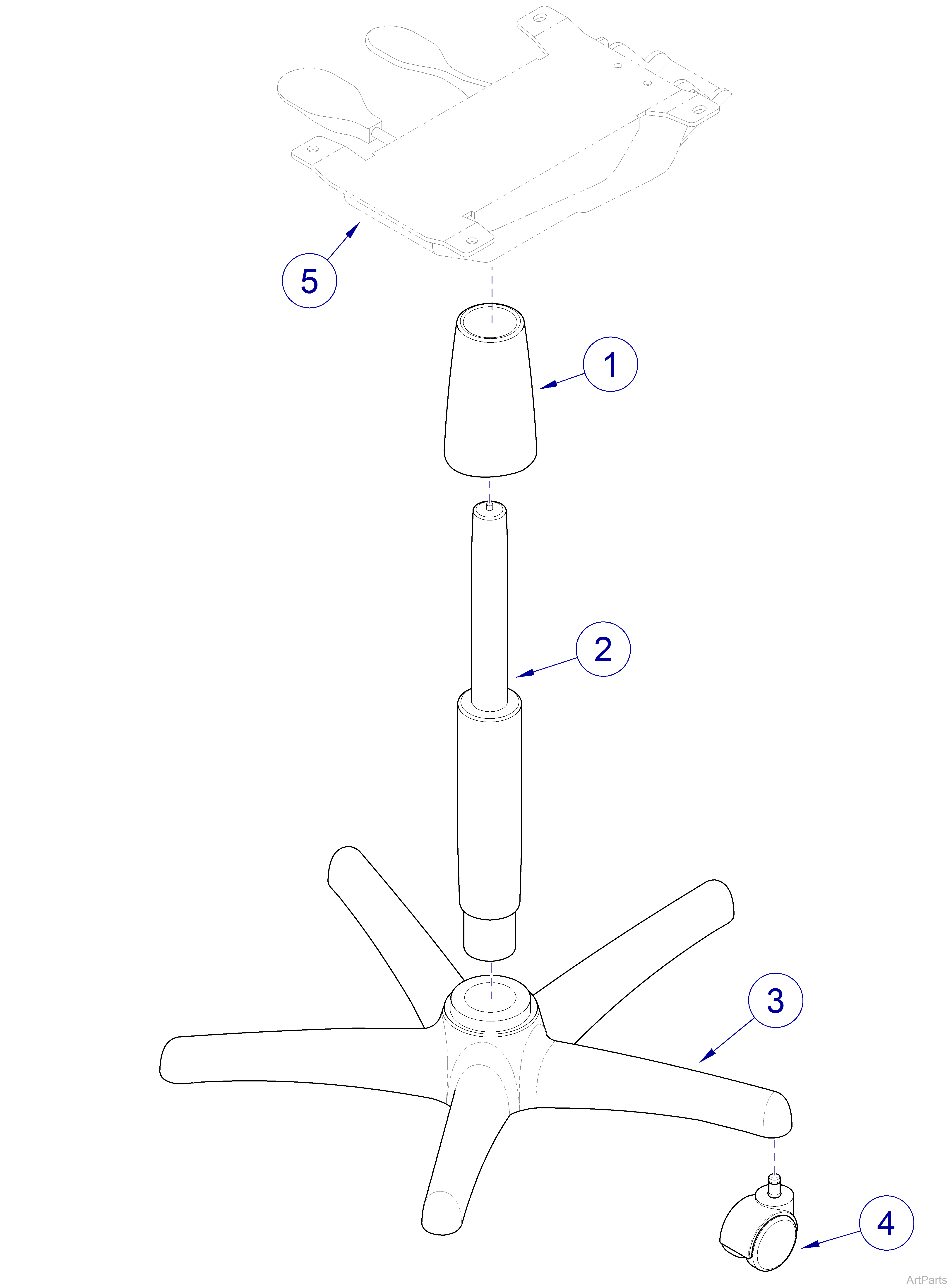 Doctor's Stool Base Components