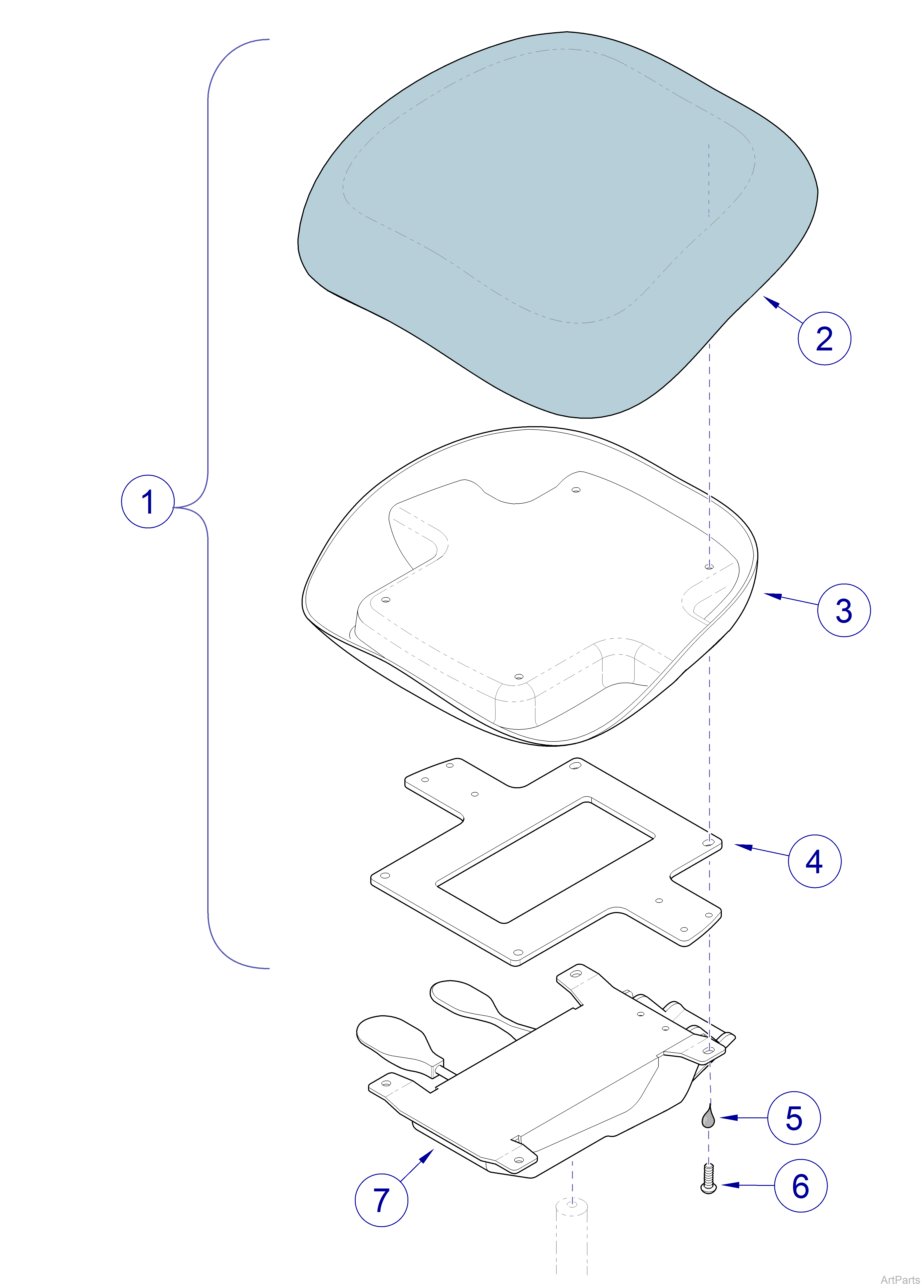 Doctor's Stool Seat Assembly - Standard