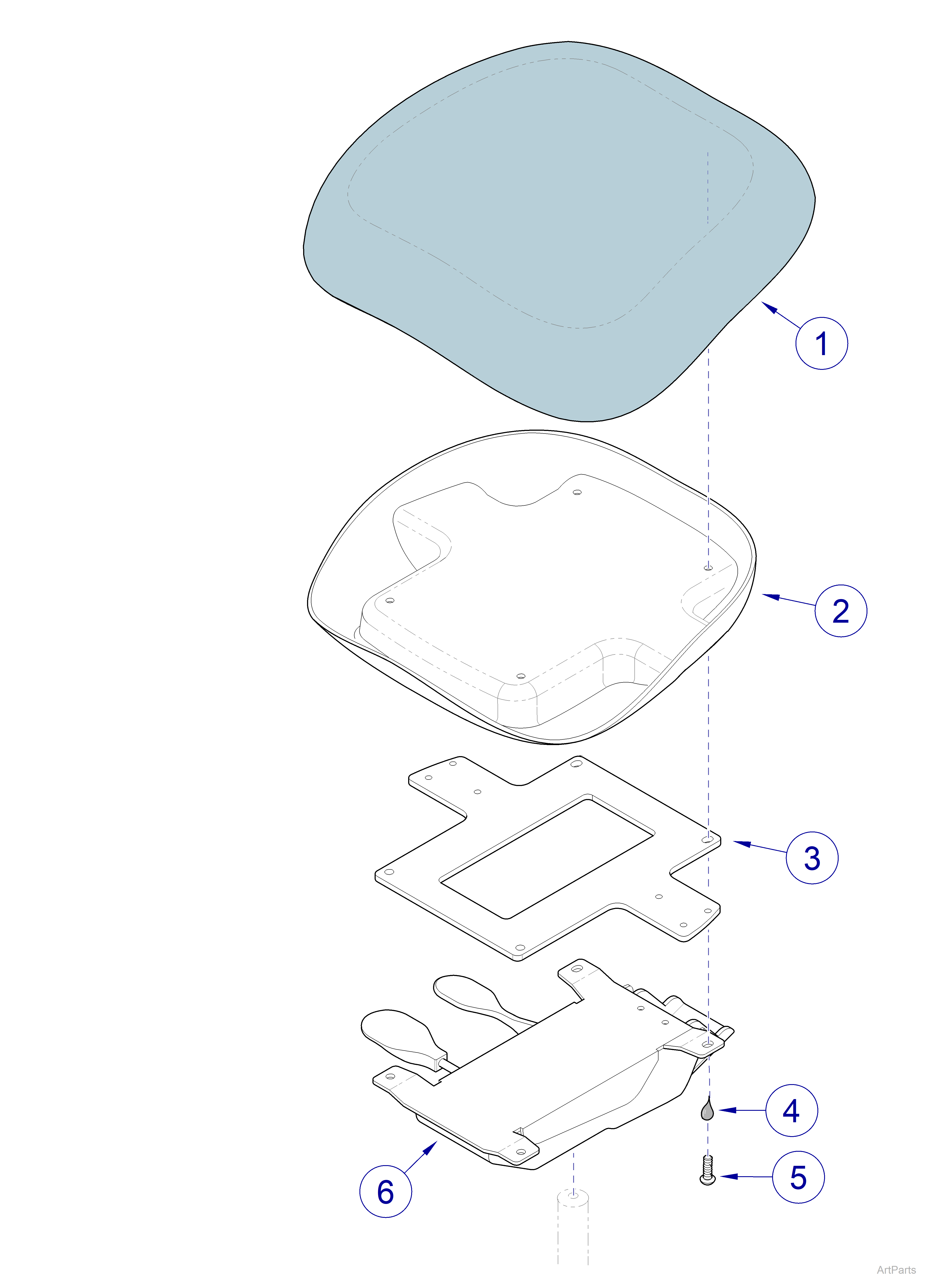 Doctor's Stool Seat Assembly - Standard