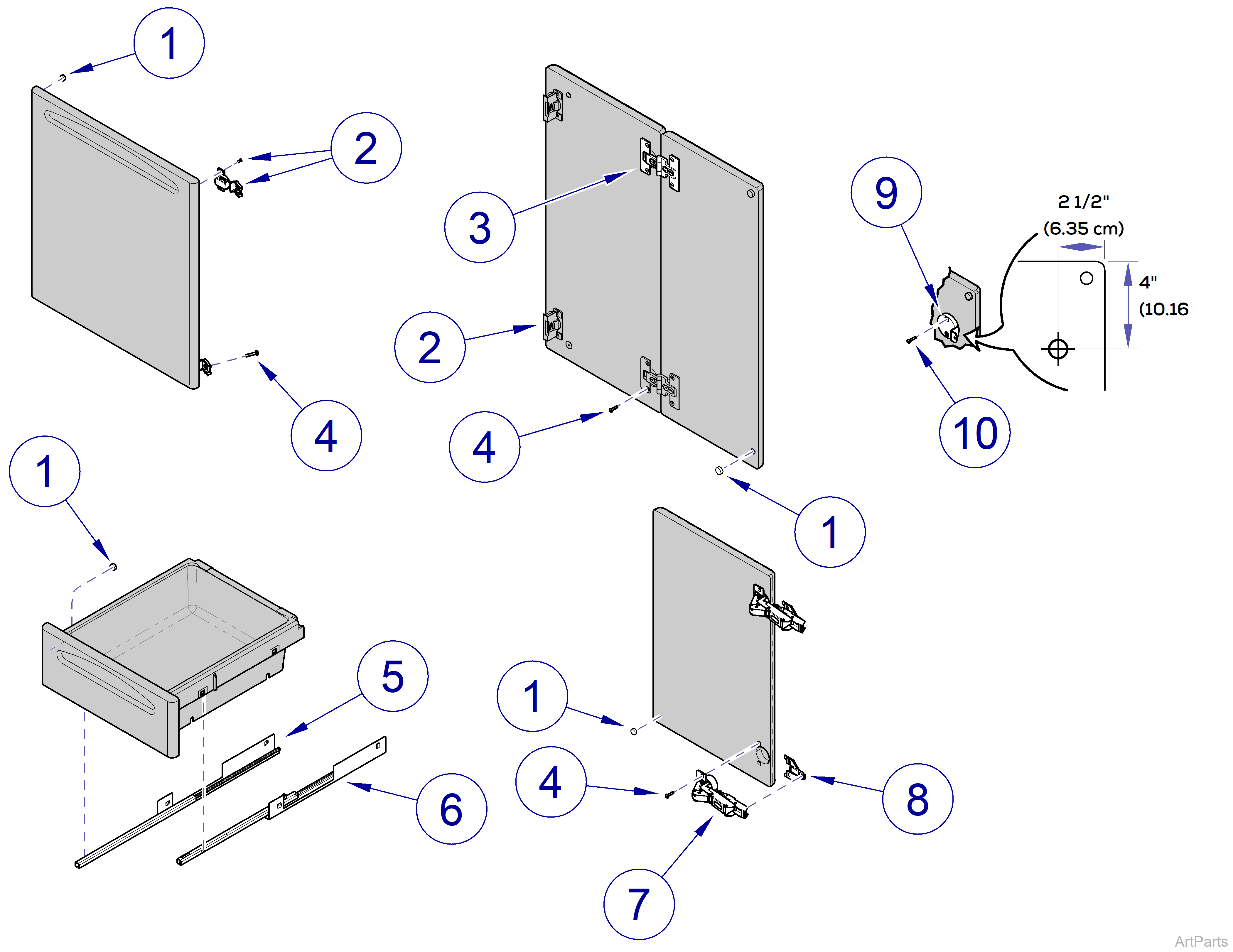 Integra™ Treatment Console Door and Drawer Components