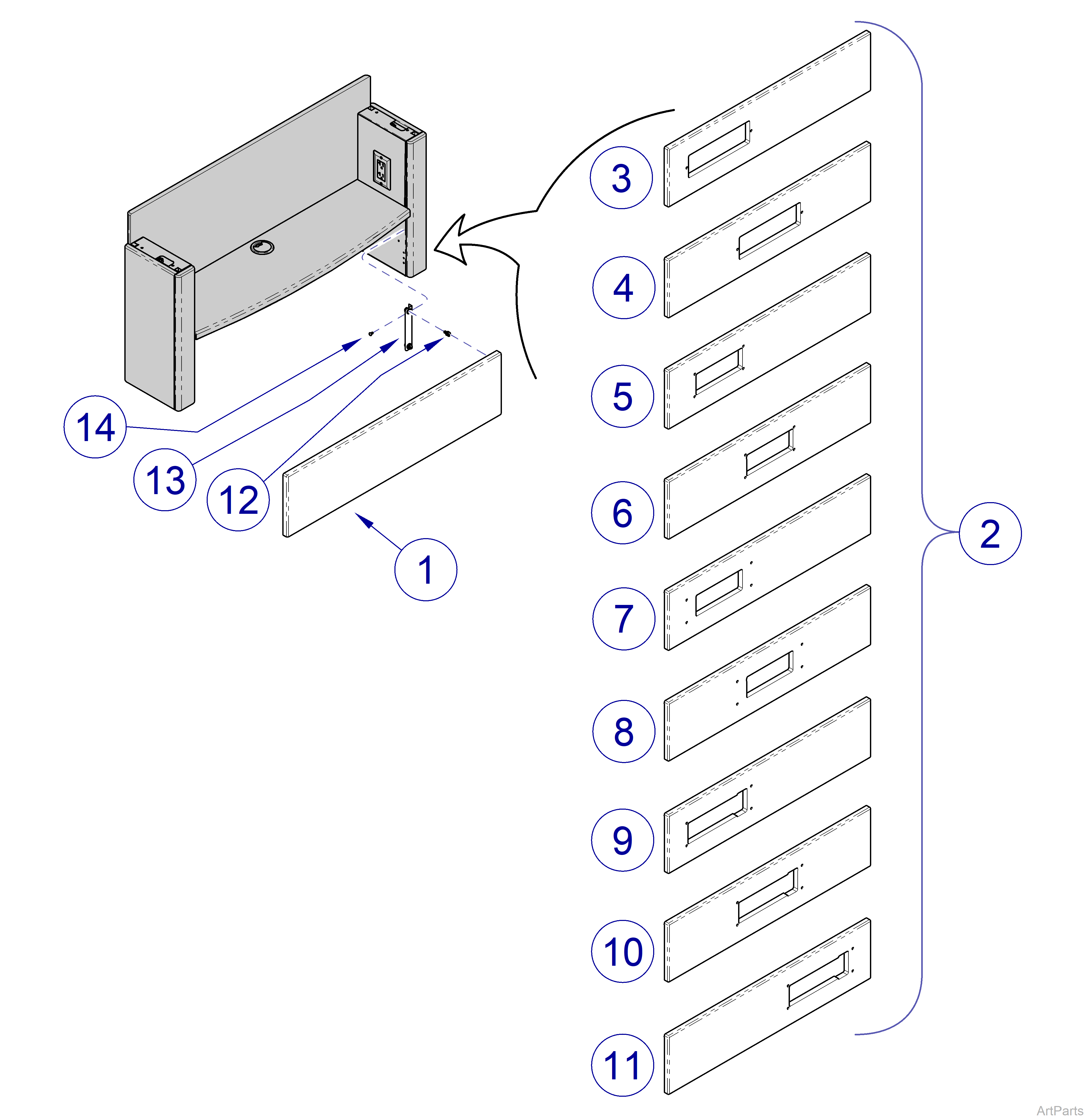 Integra™ Treatment Console 9" Accessory Panels w/ Cut-Outs