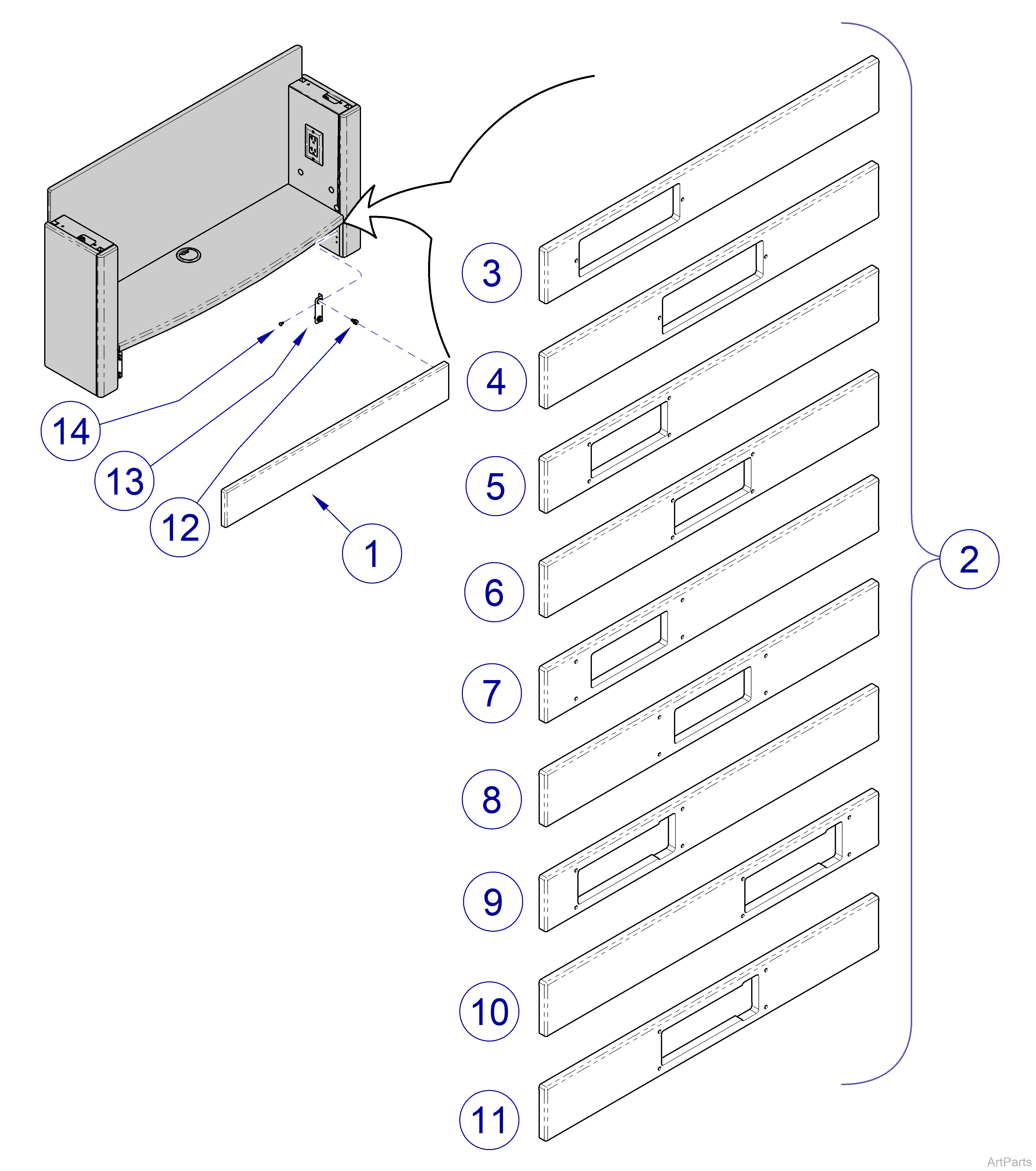 Integra™ Treatment Console 5" Accessory Panels w/ Cut-Outs