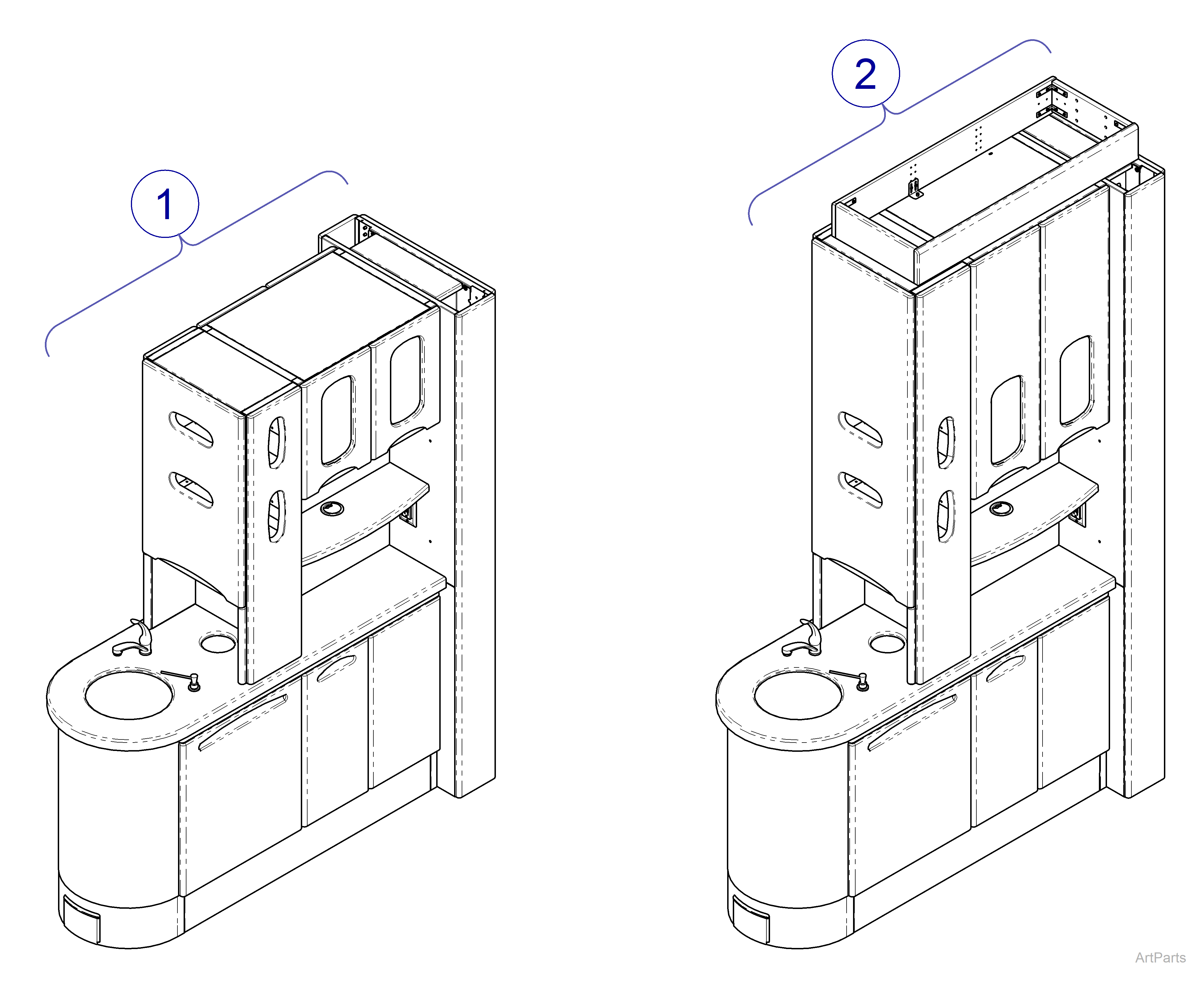 Integra™ Center Console Sink Base Units