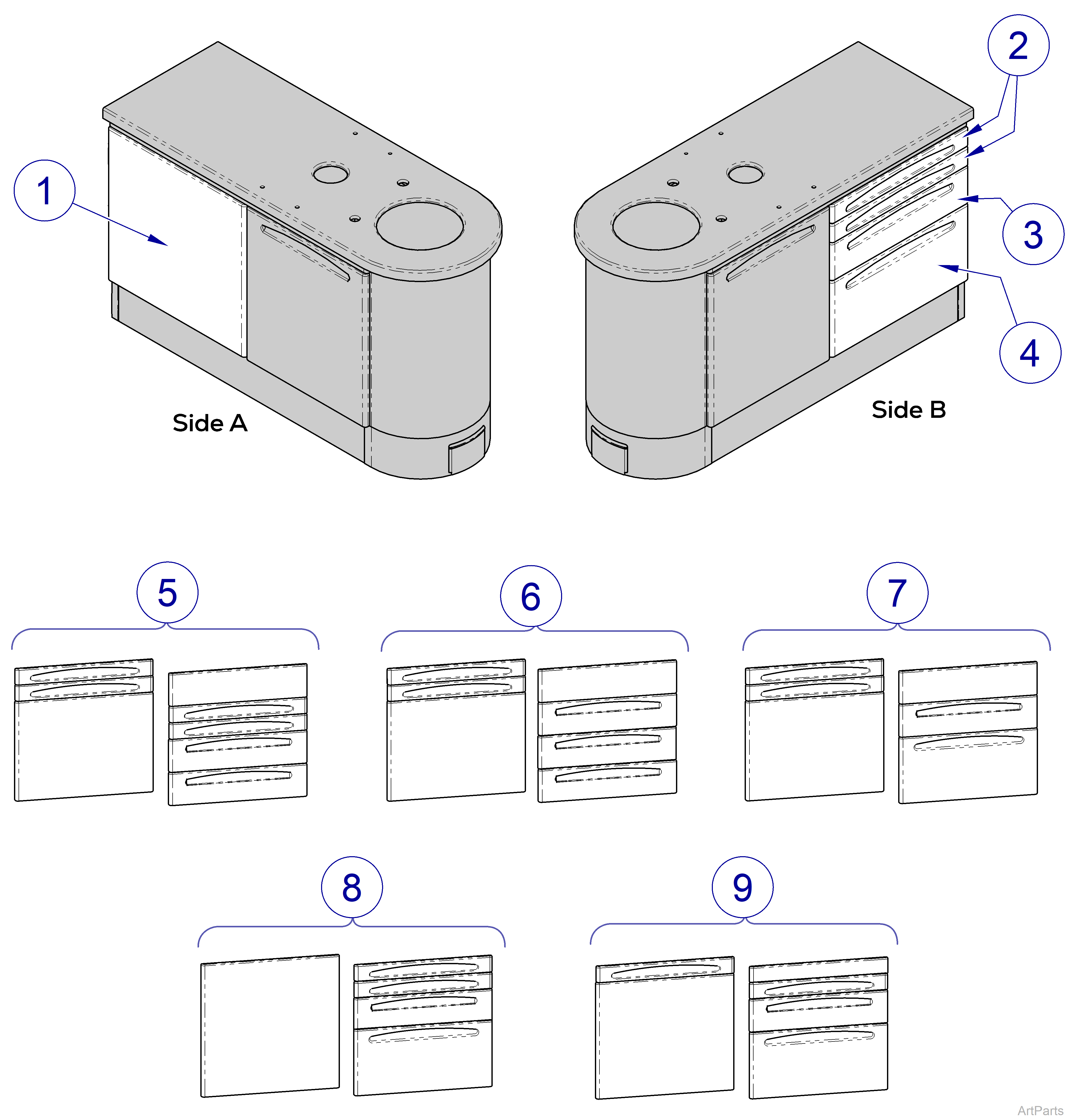 Integra™ Center Console Sink Drawer / Panel Options