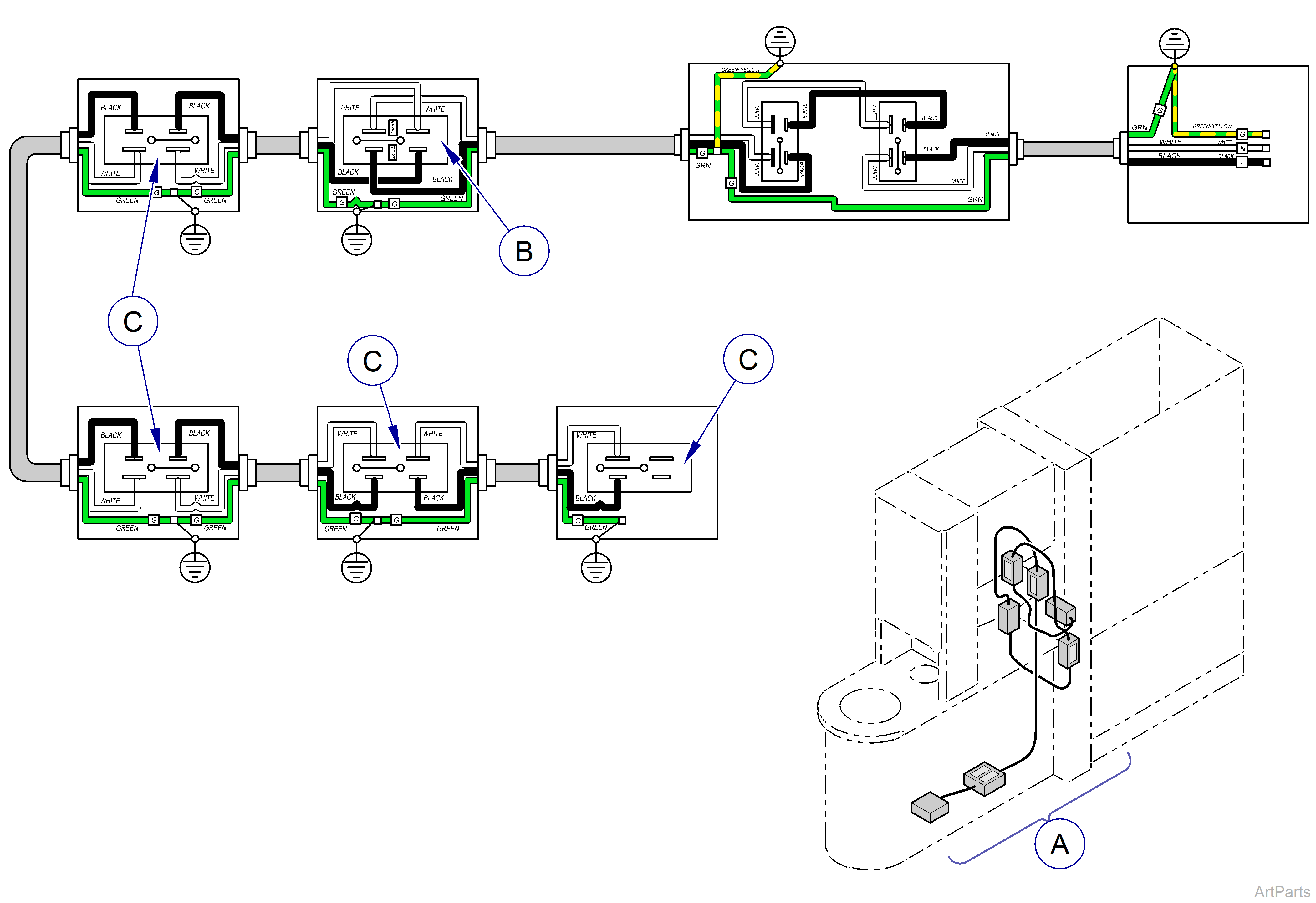 Integra™ Center Console Column Electrical Assembly Wiring Diagram