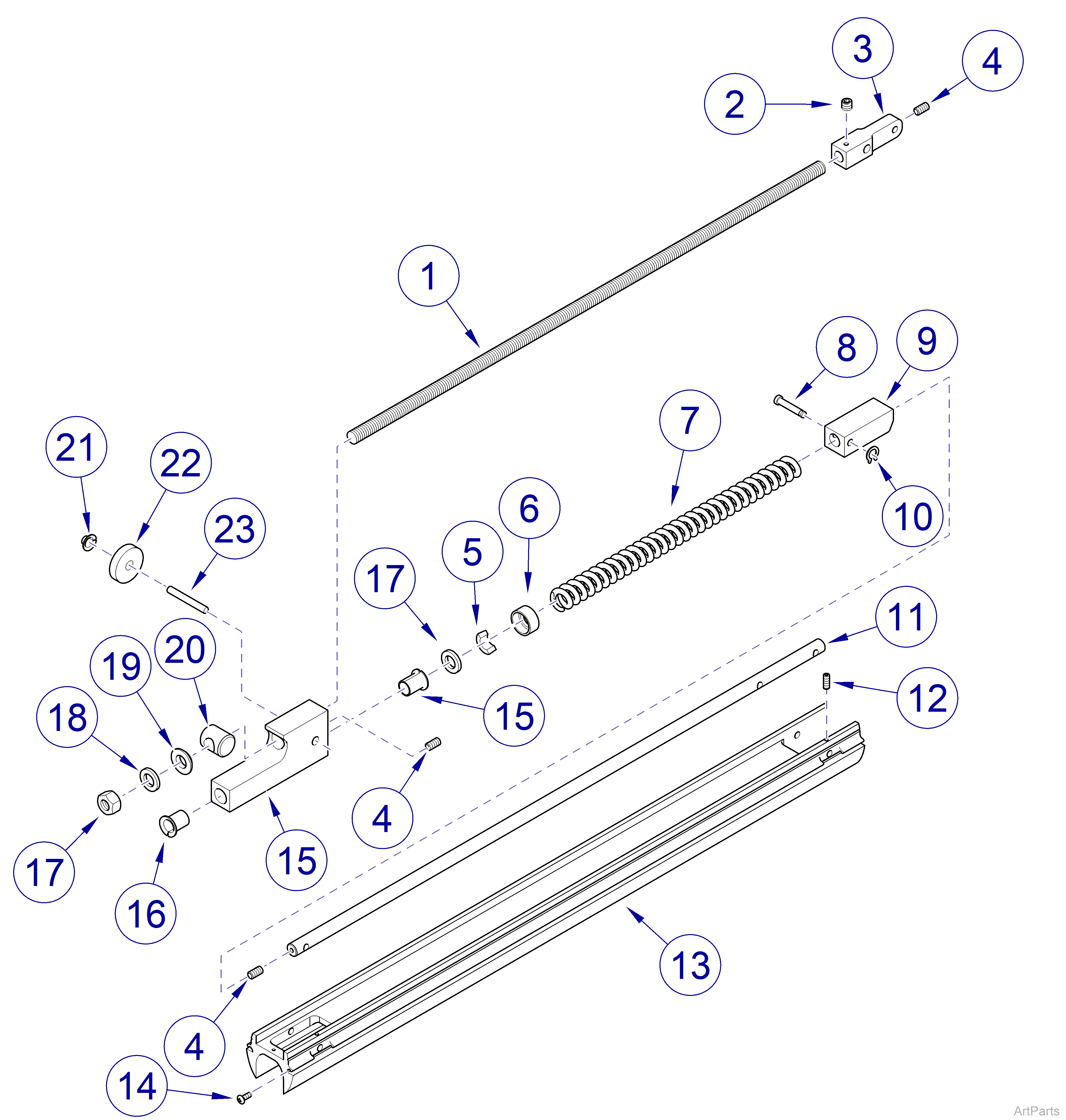 Track Mounted Monitor, Flex Arm  029-4739-0x