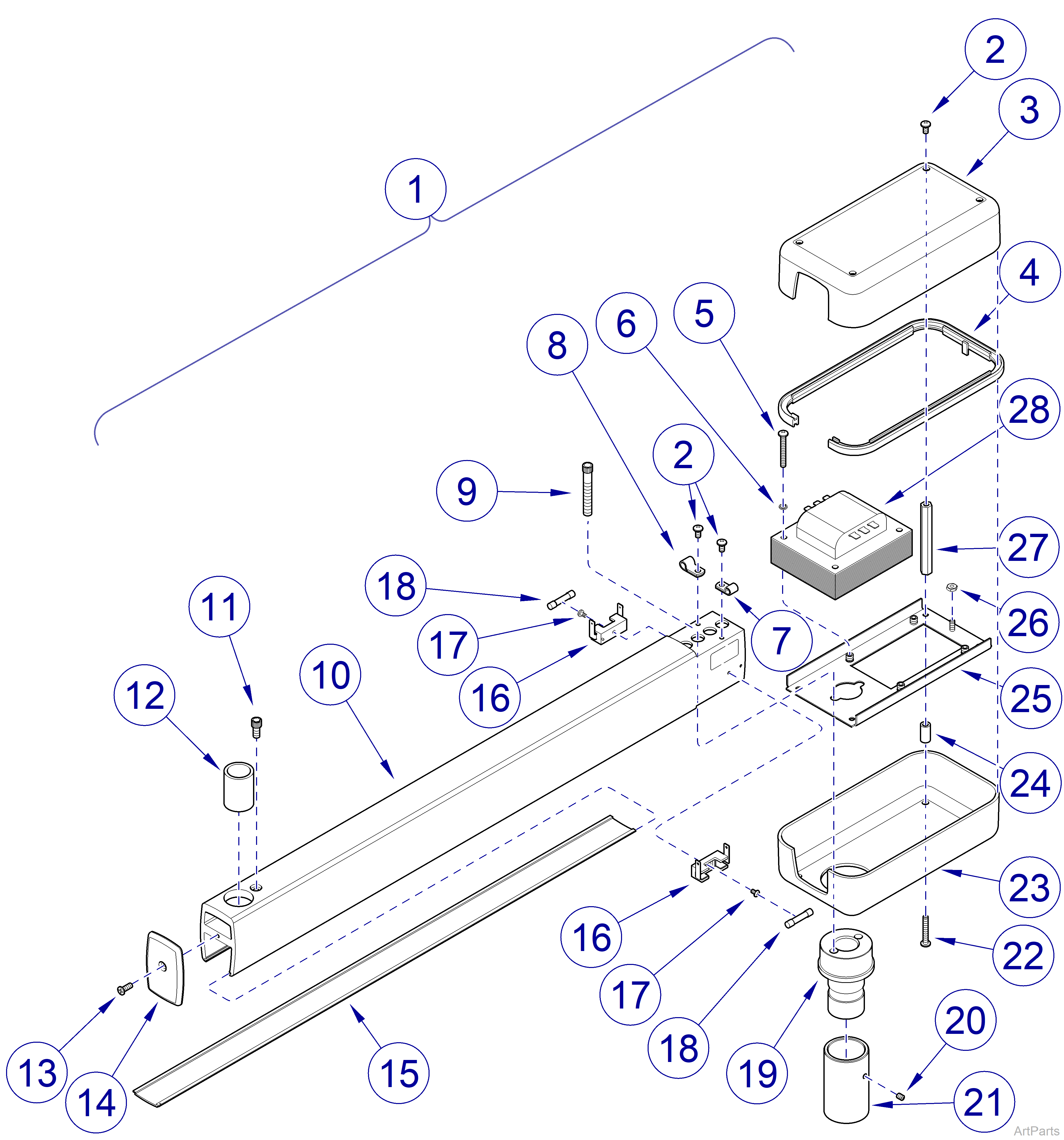 Universal Mounted Lights, Universal Fixed Arm Assembly 153639 and 002-1536-00