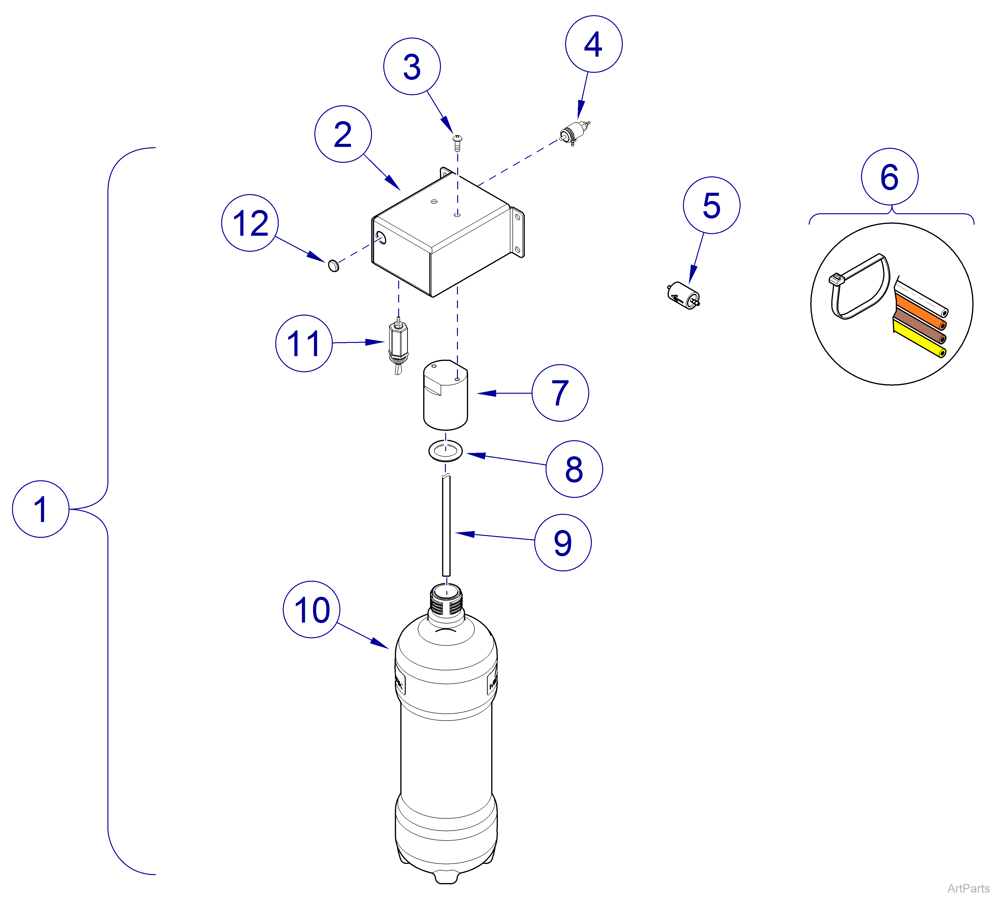 153839 Procenter Water Bottle Assembly