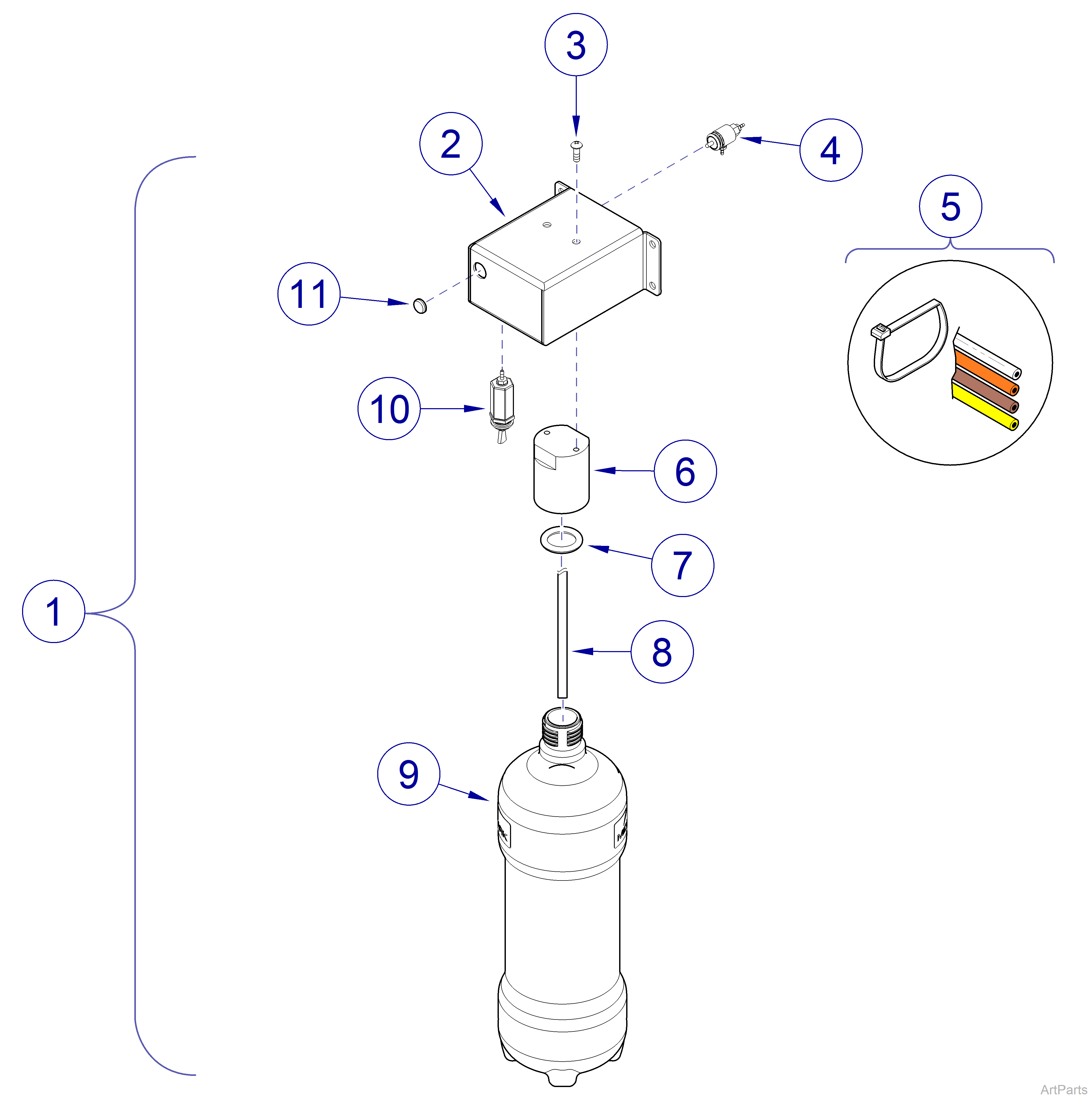 153839 Procenter Water Bottle Assembly