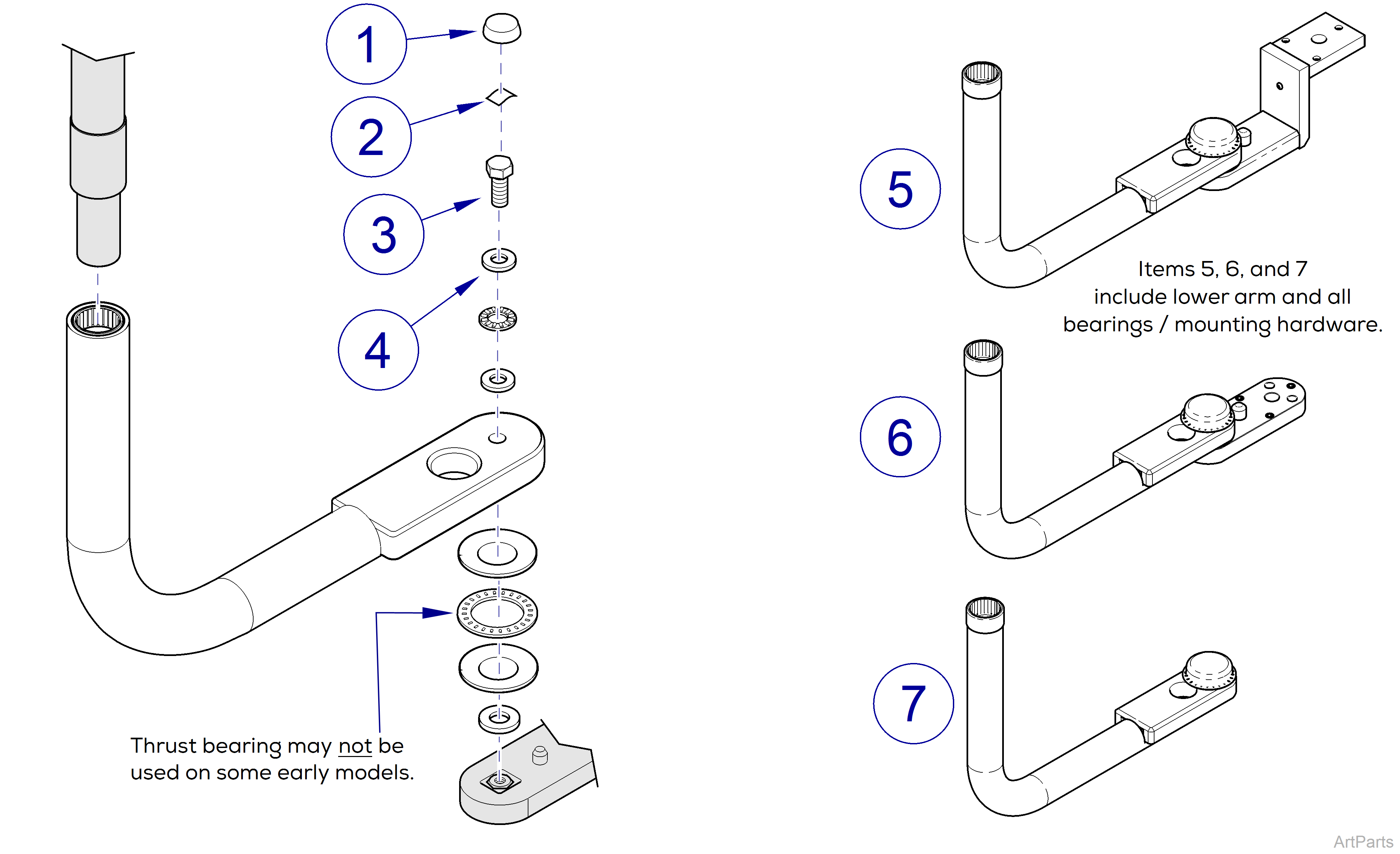 LR Lower Arm: Ultra / Knight chairs