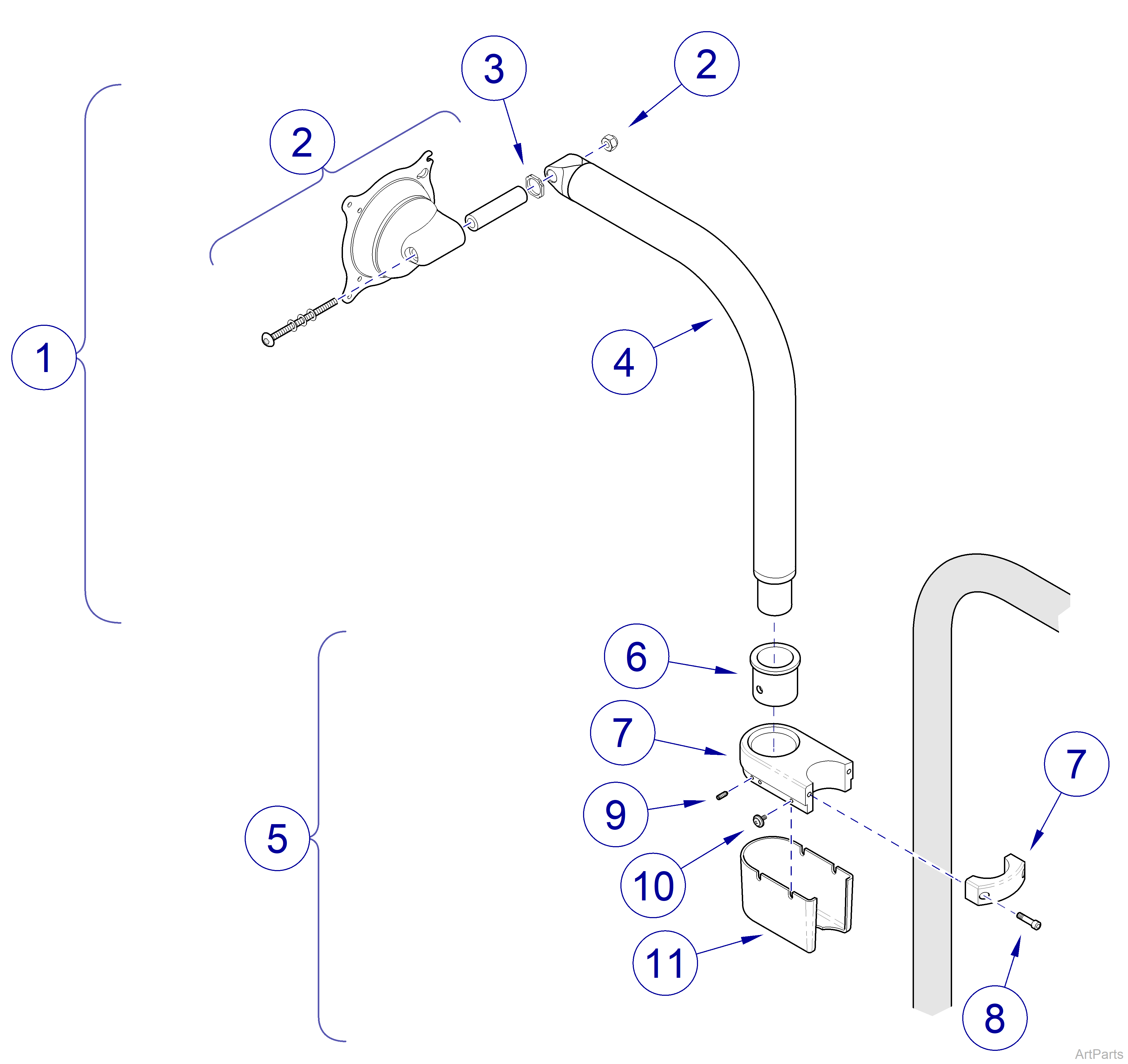 002-1836-00 Post Clamp Mounted Monitor Arm