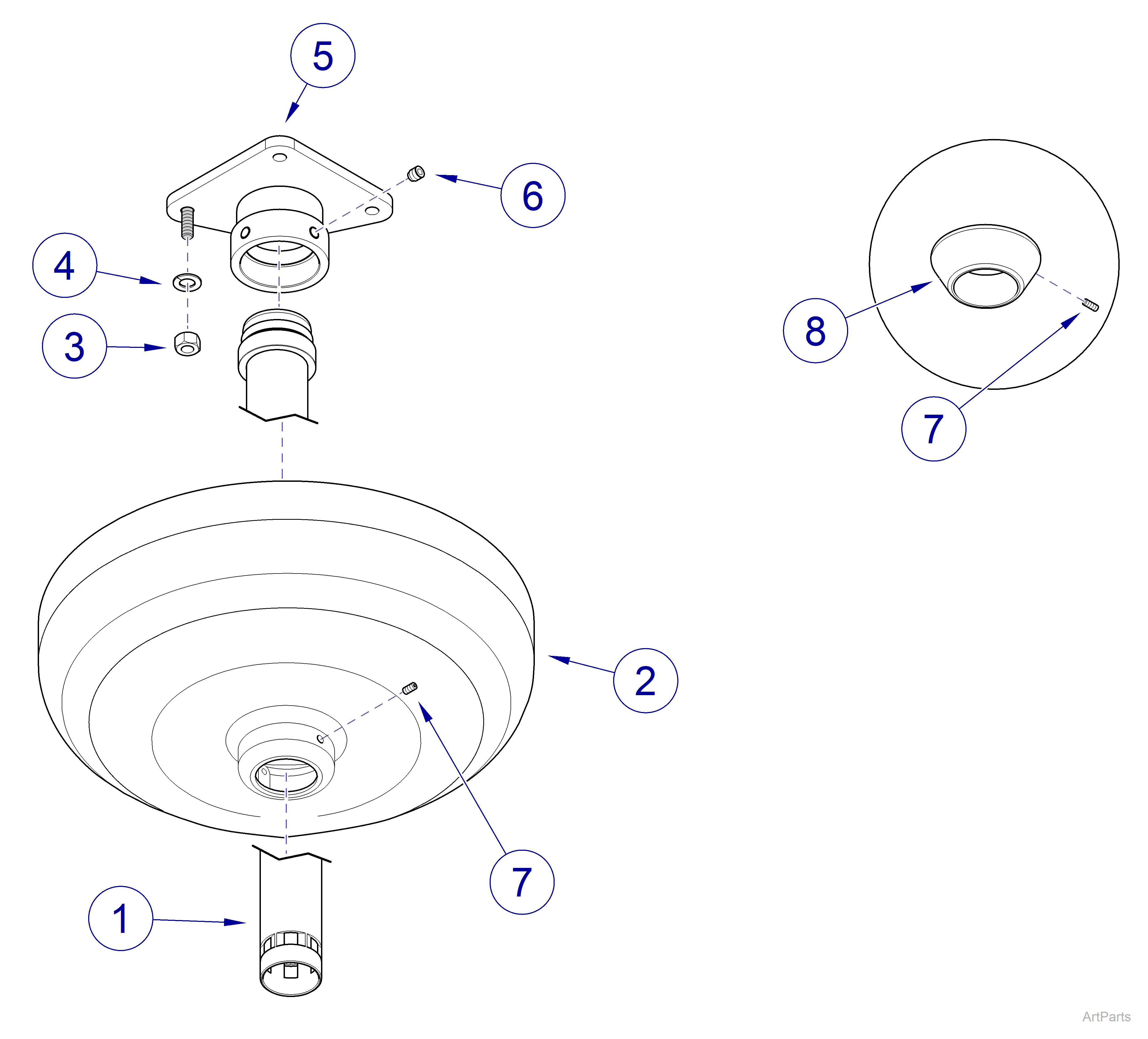  Ceiling Mount / Fixed Arm- Ceiling Cover / Suspension Tubes