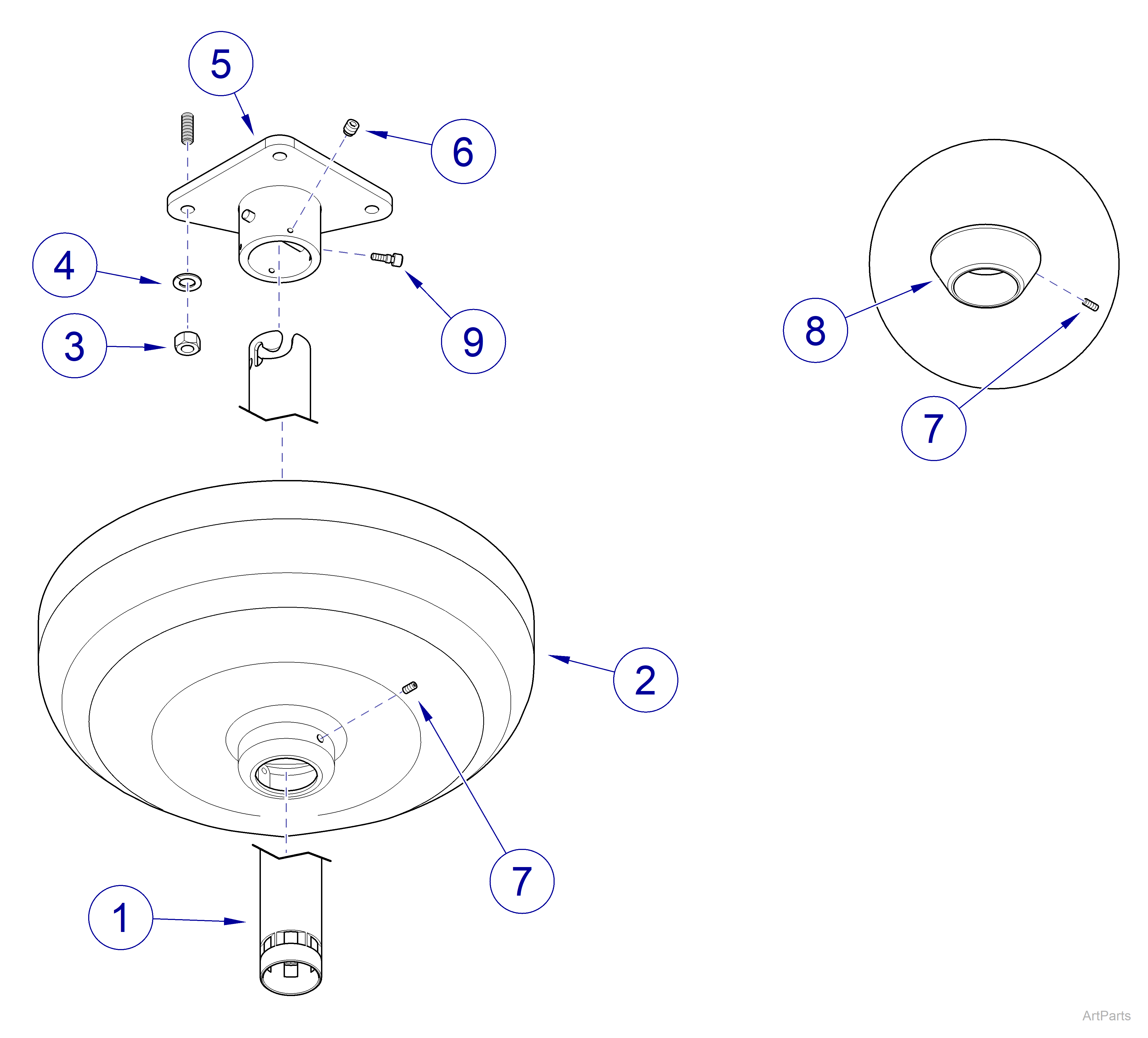  Ceiling Mount / Fixed Arm- Ceiling Cover / Suspension Tubes