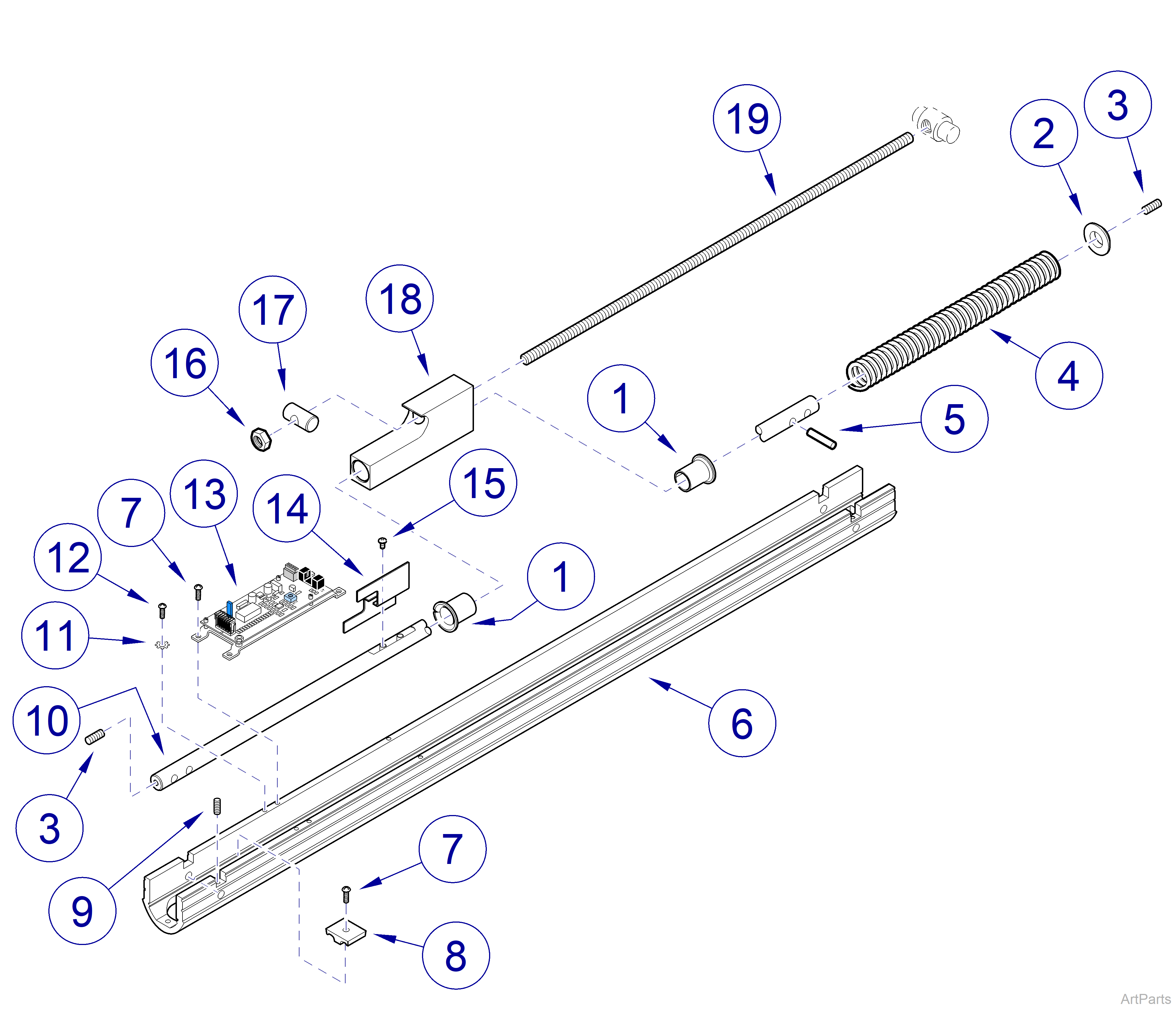 153637 Flex Arm Assembly - 029-2722-0x - V1238535 thru V1467258