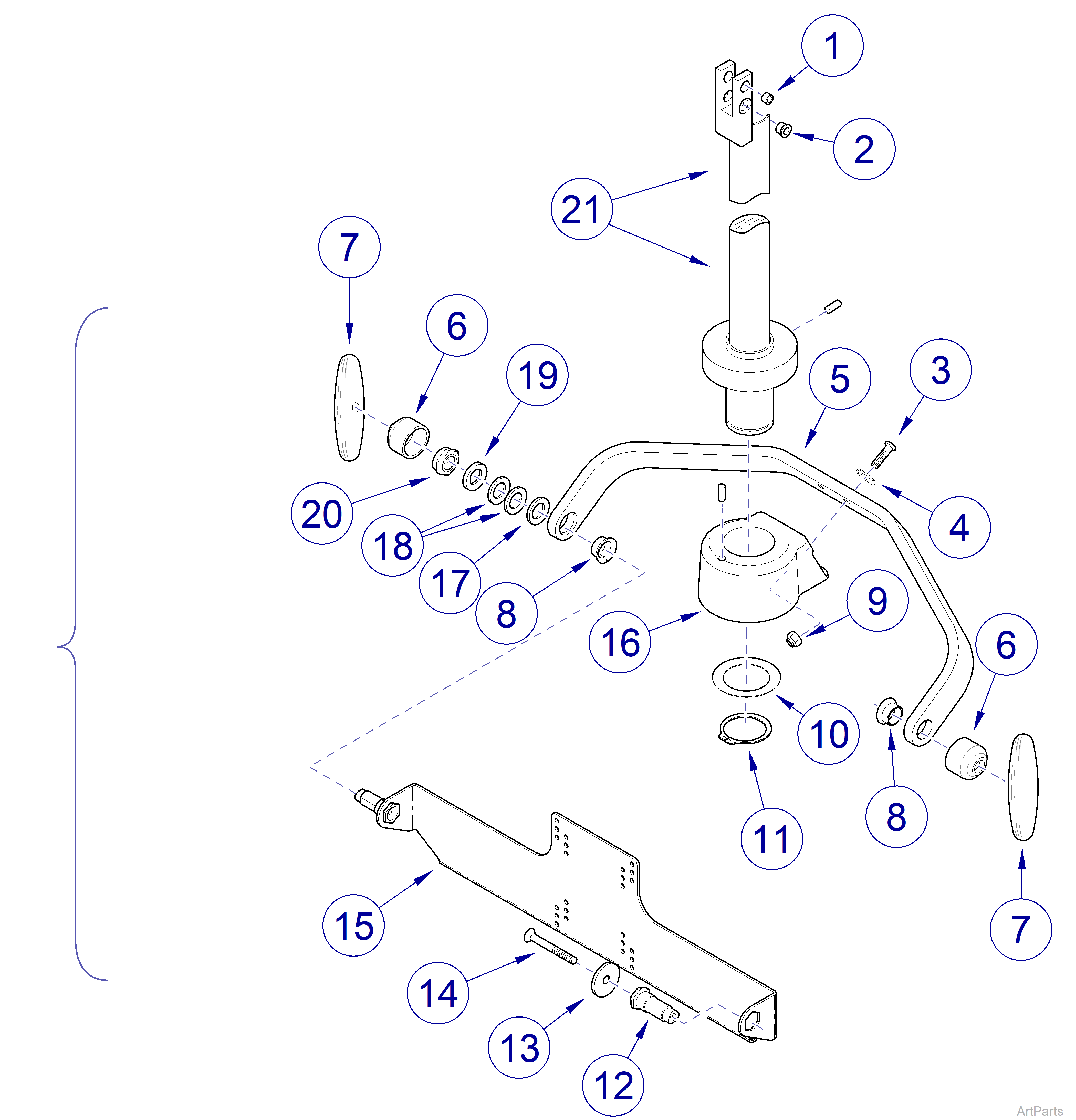 Flex Arm / Monitor Mount (029-4739-0x) Monitor Mount for 19” Monitor