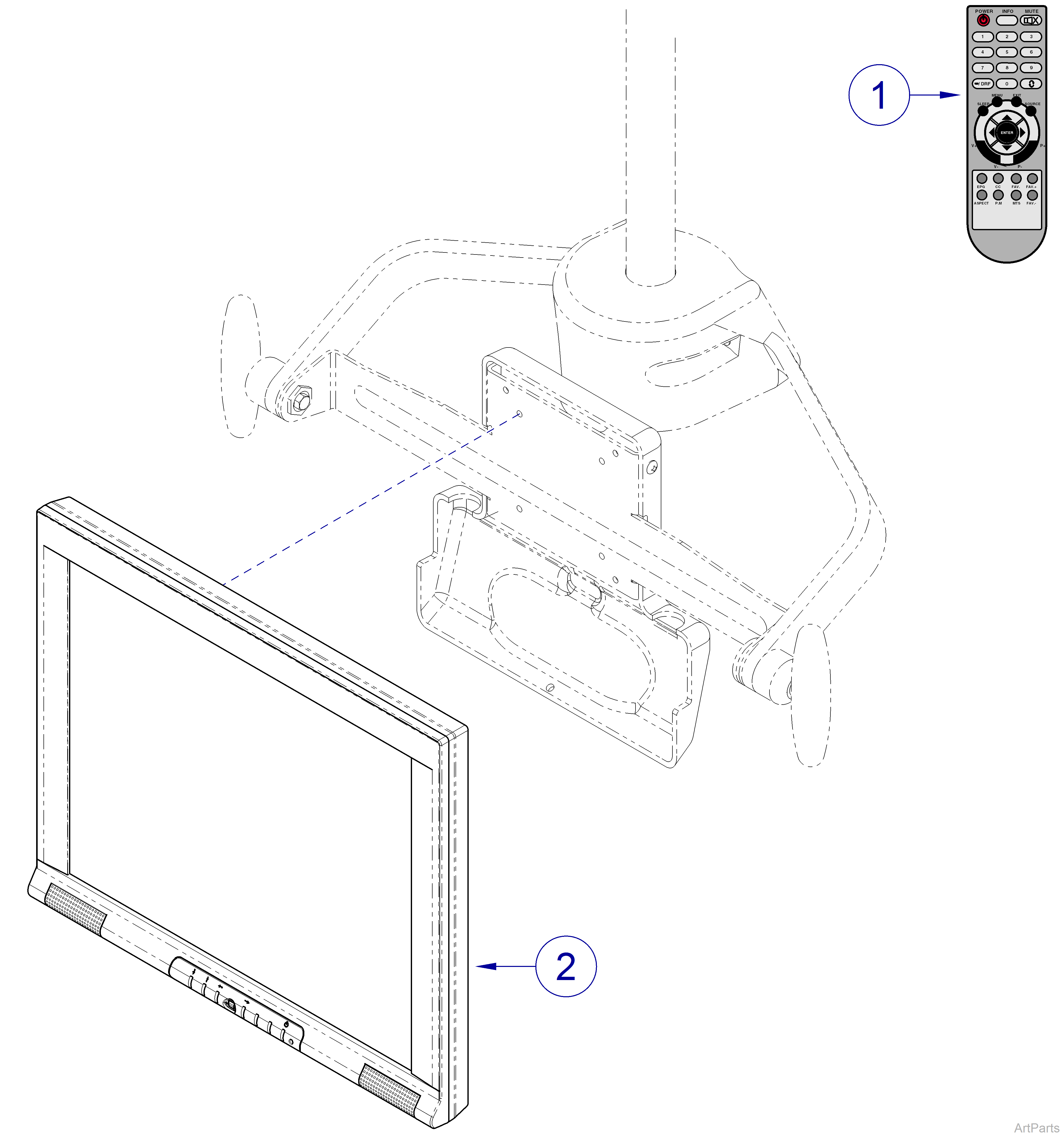 Flex Arm / Monitor Mount (029-4739-0x) Monitors 