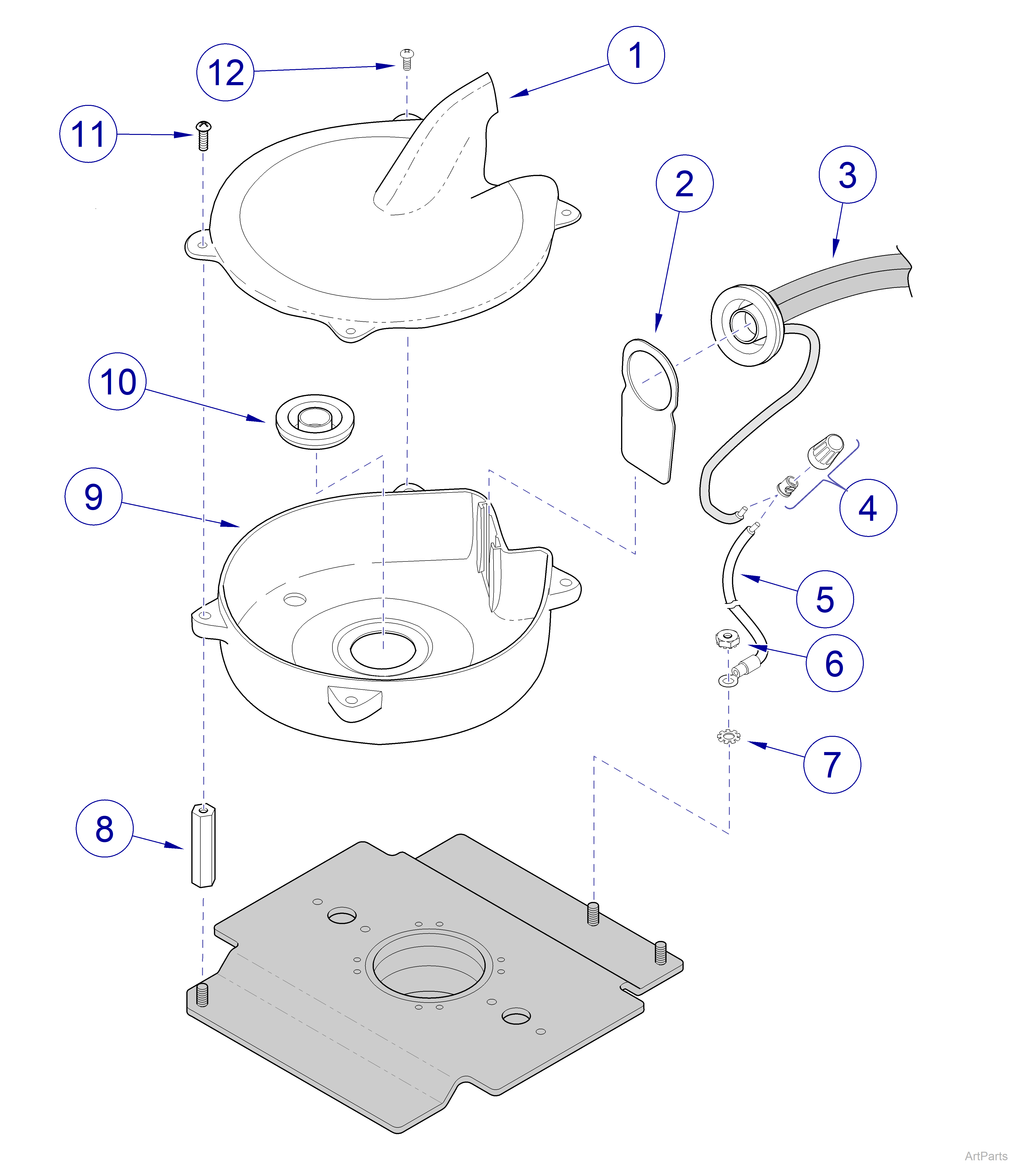  Track Light Monitor Coiler Bowl Components