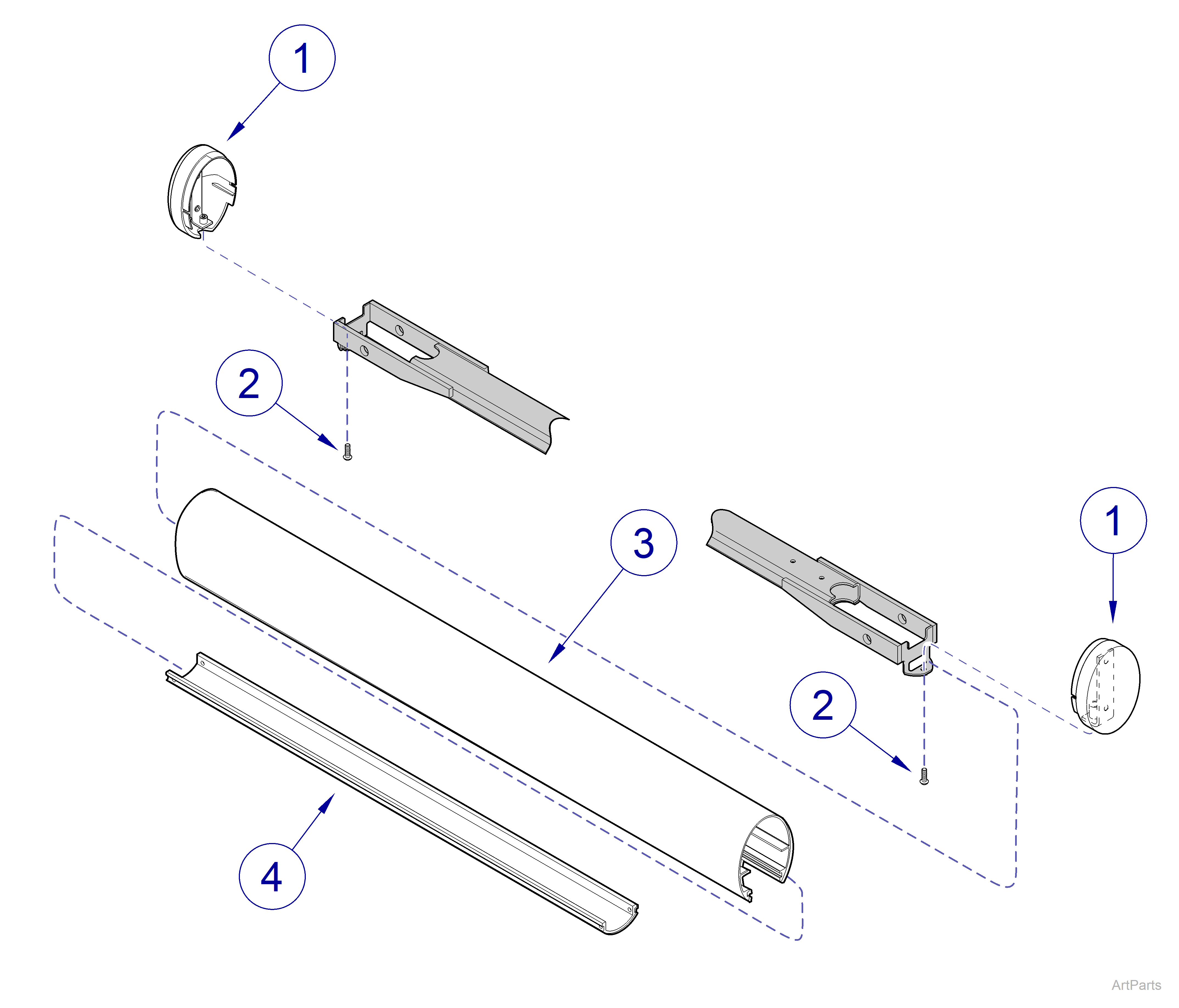 Flex Arms for Procenter / International (Whip) Delivery Units - Covers / End Caps (16”) 