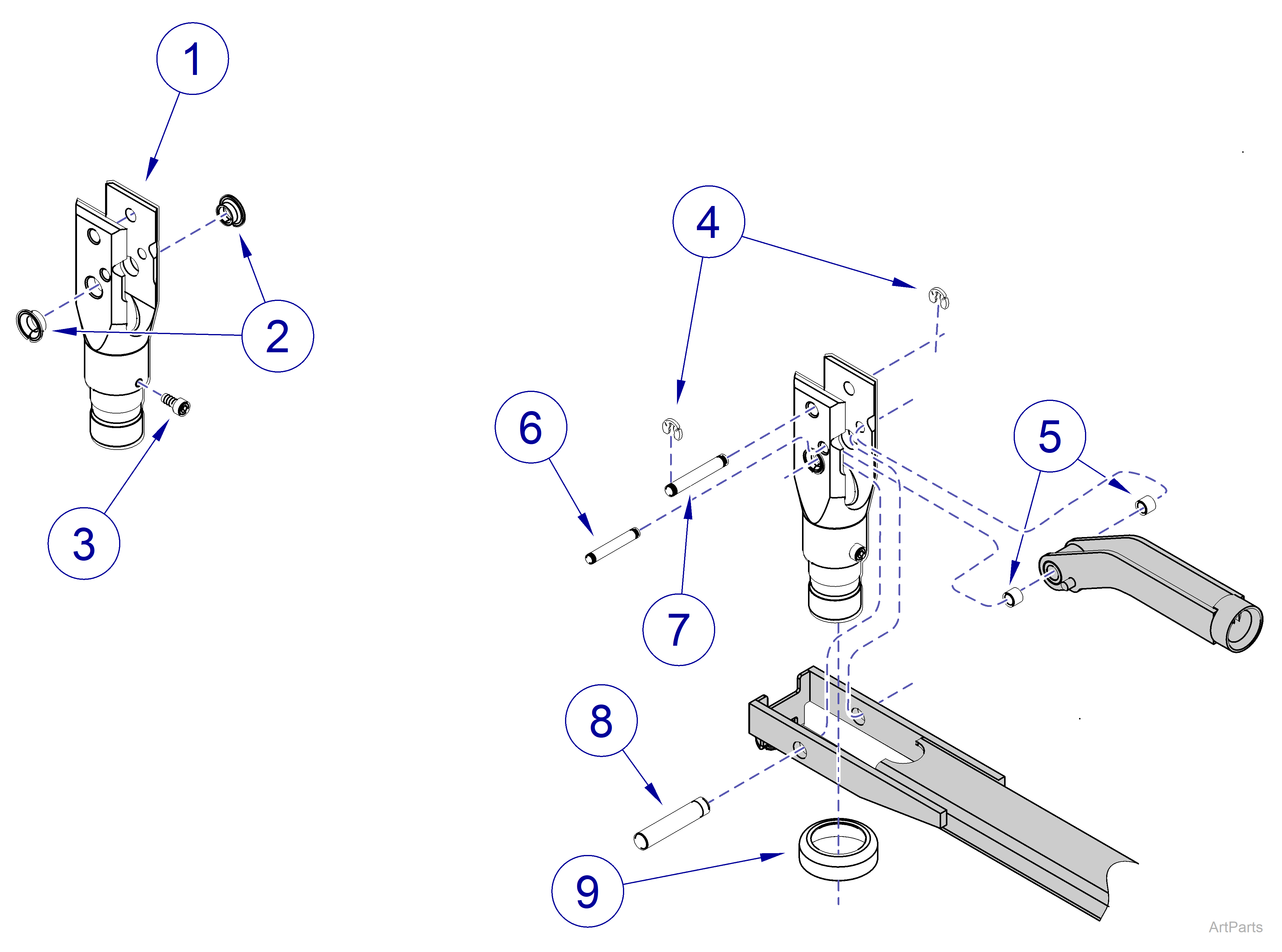 Flex Arms for Procenter / International (Whip) Delivery Units - Fixed Arm Post 