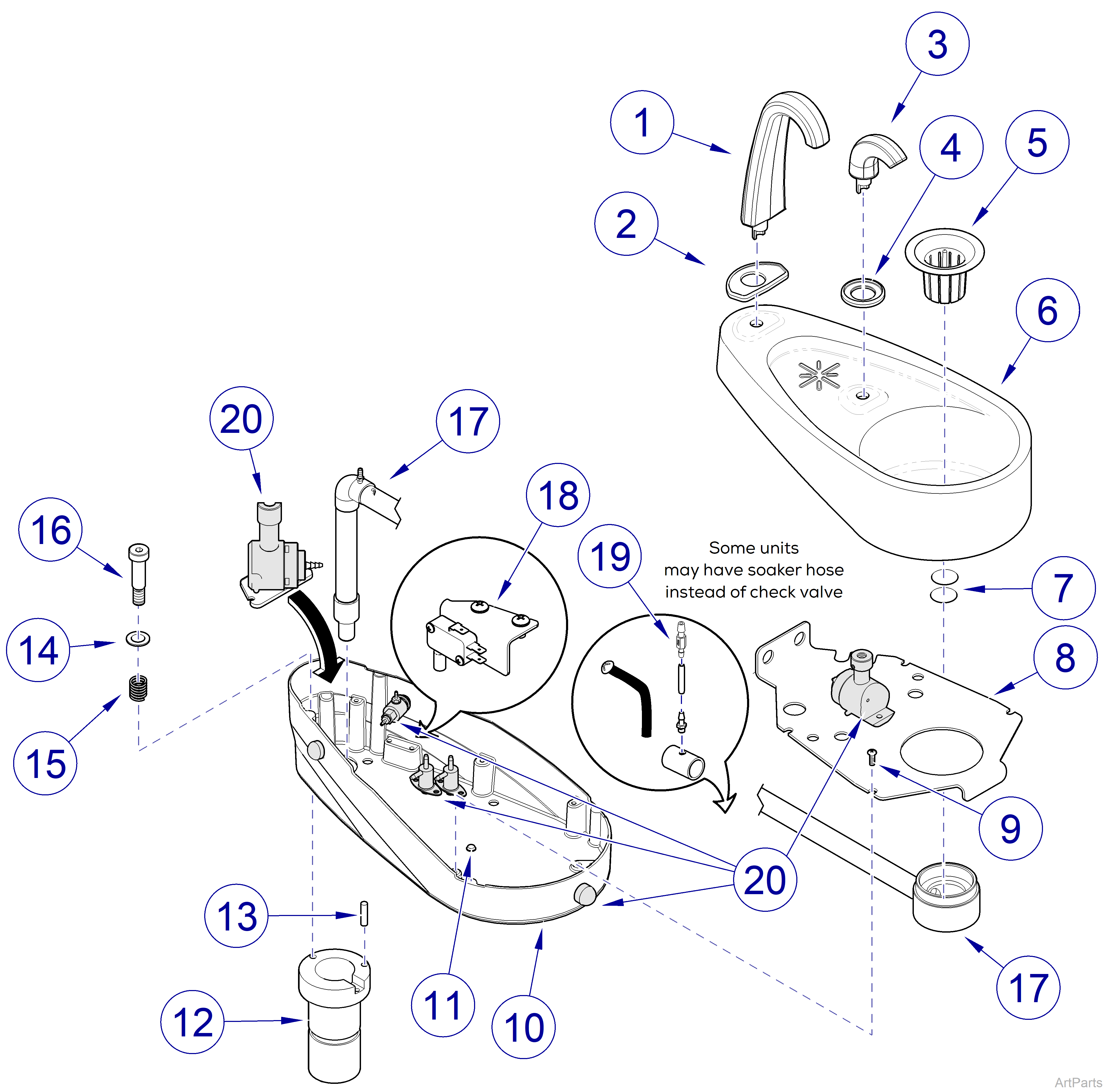 Procenter Cuspidor Cuspidor Assembly (153603C)