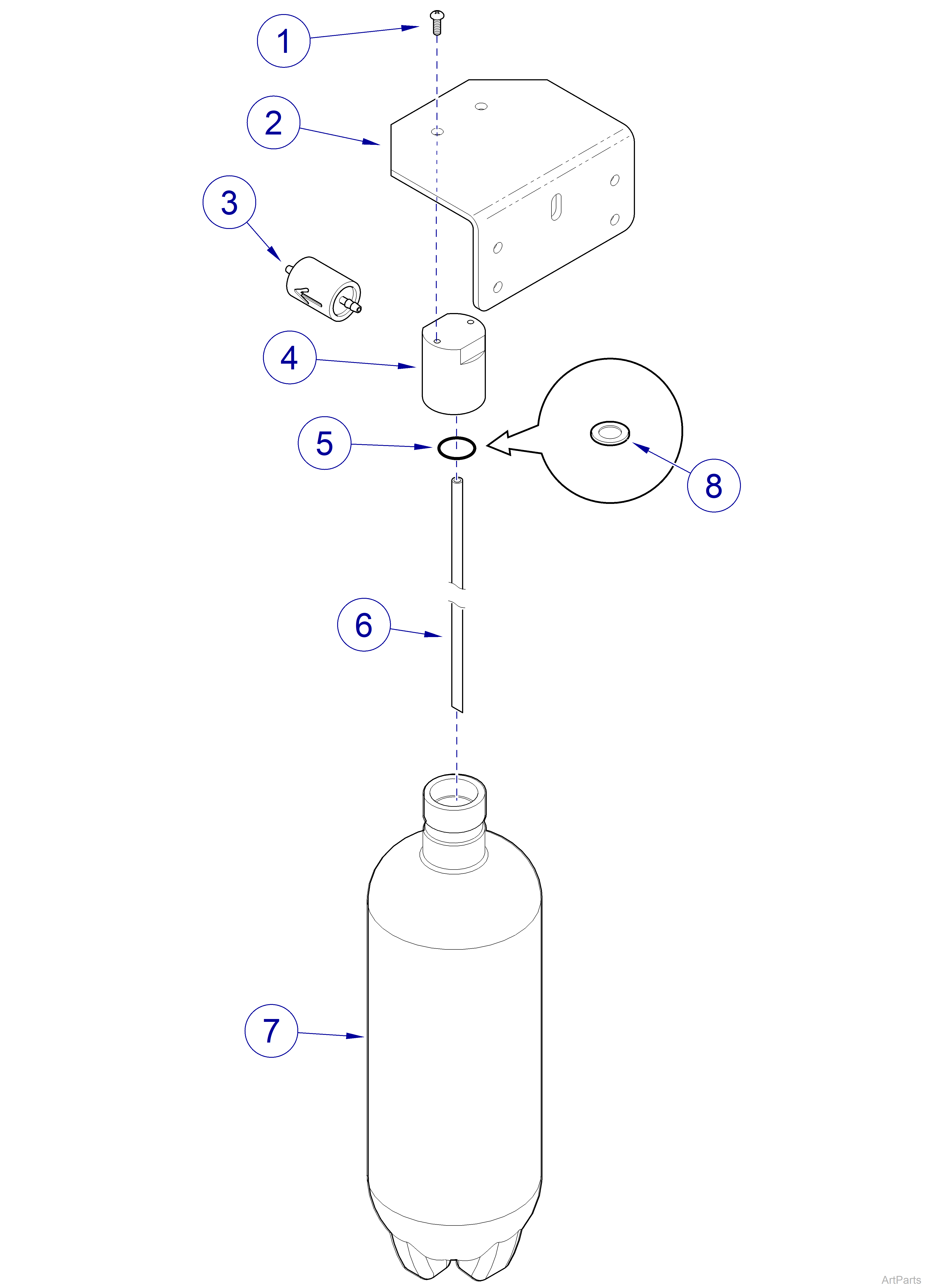 Procenter Console Water Bottle Assembly