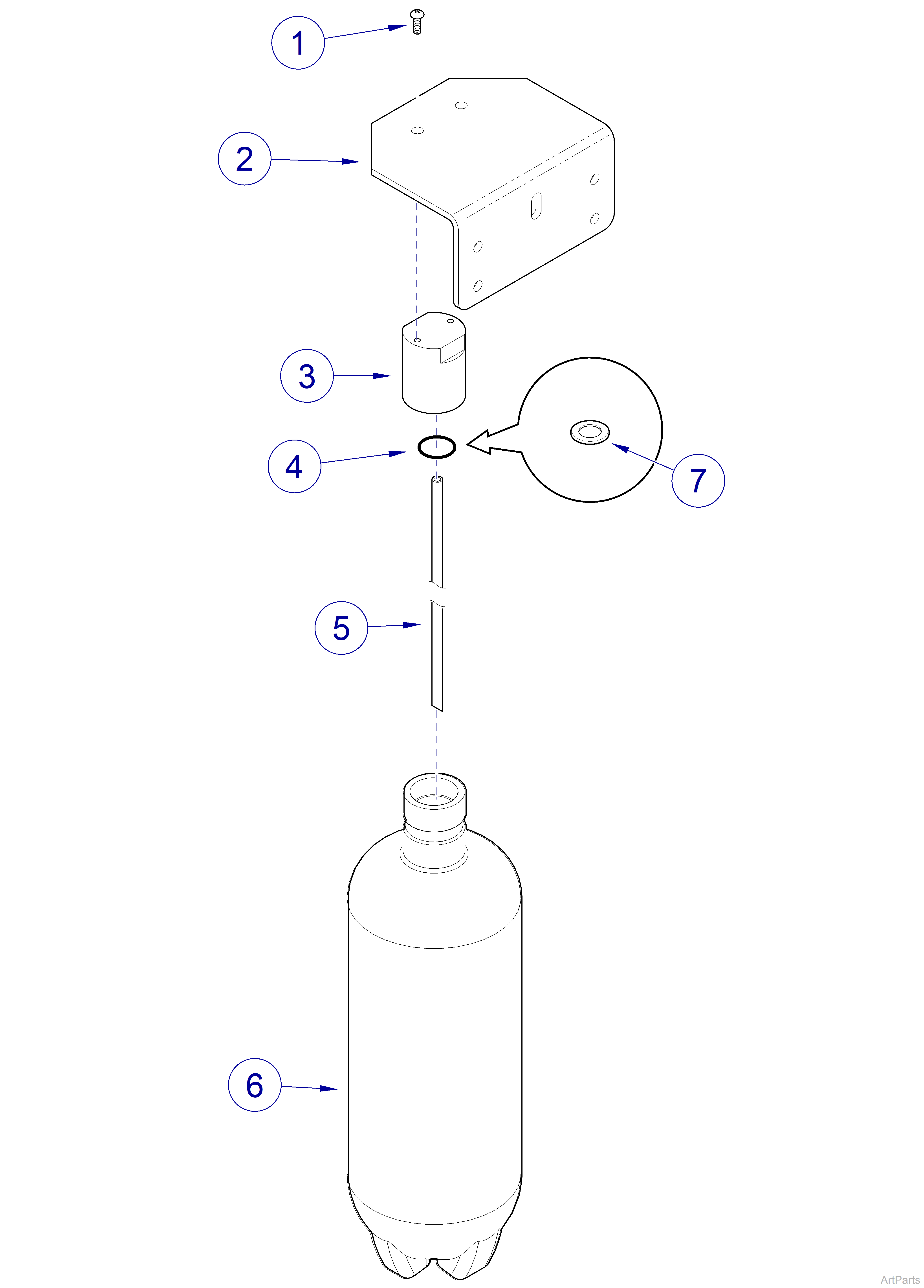 Procenter Console Water Bottle Assembly 