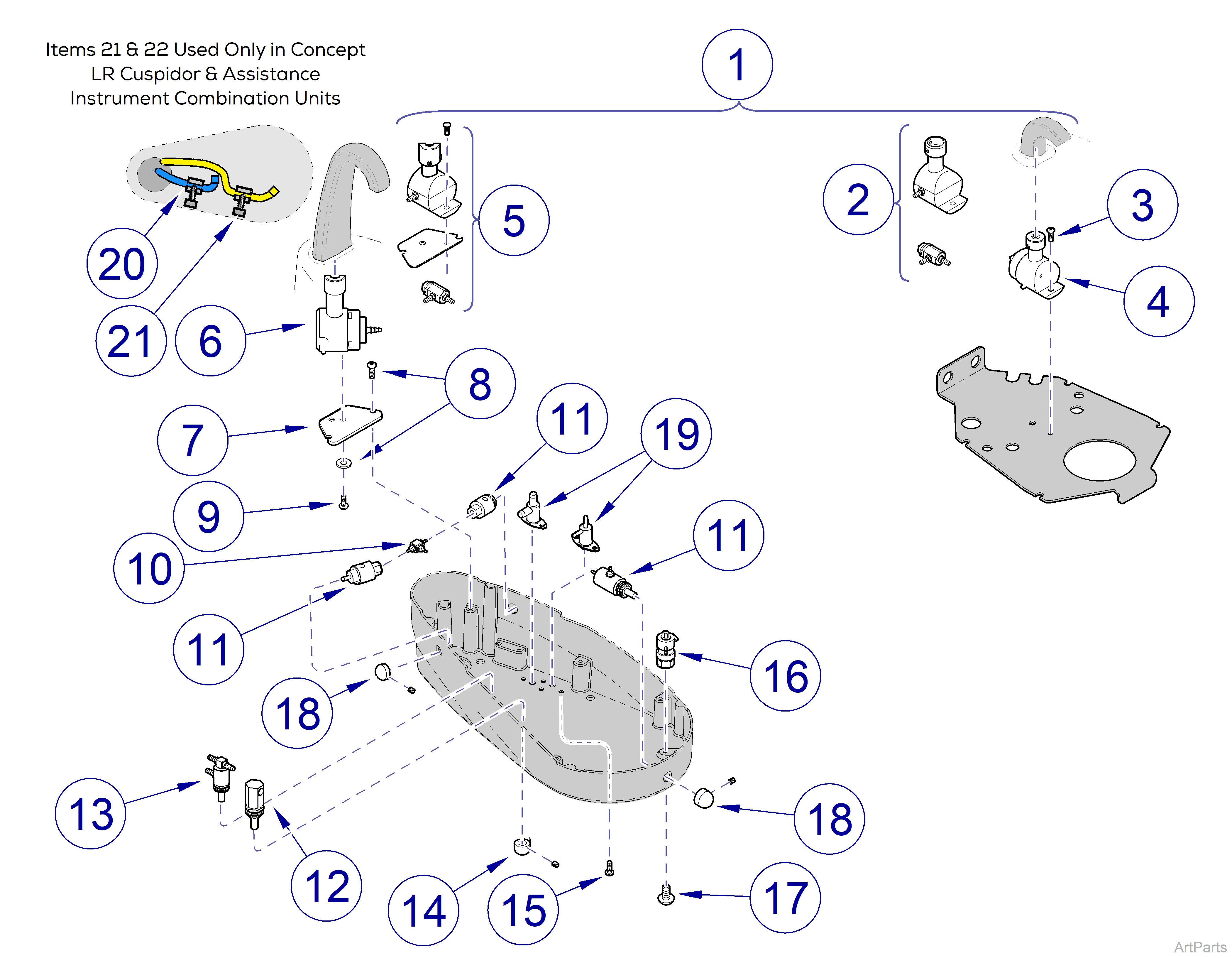 Procenter Cuspidor Valves / Knobs 