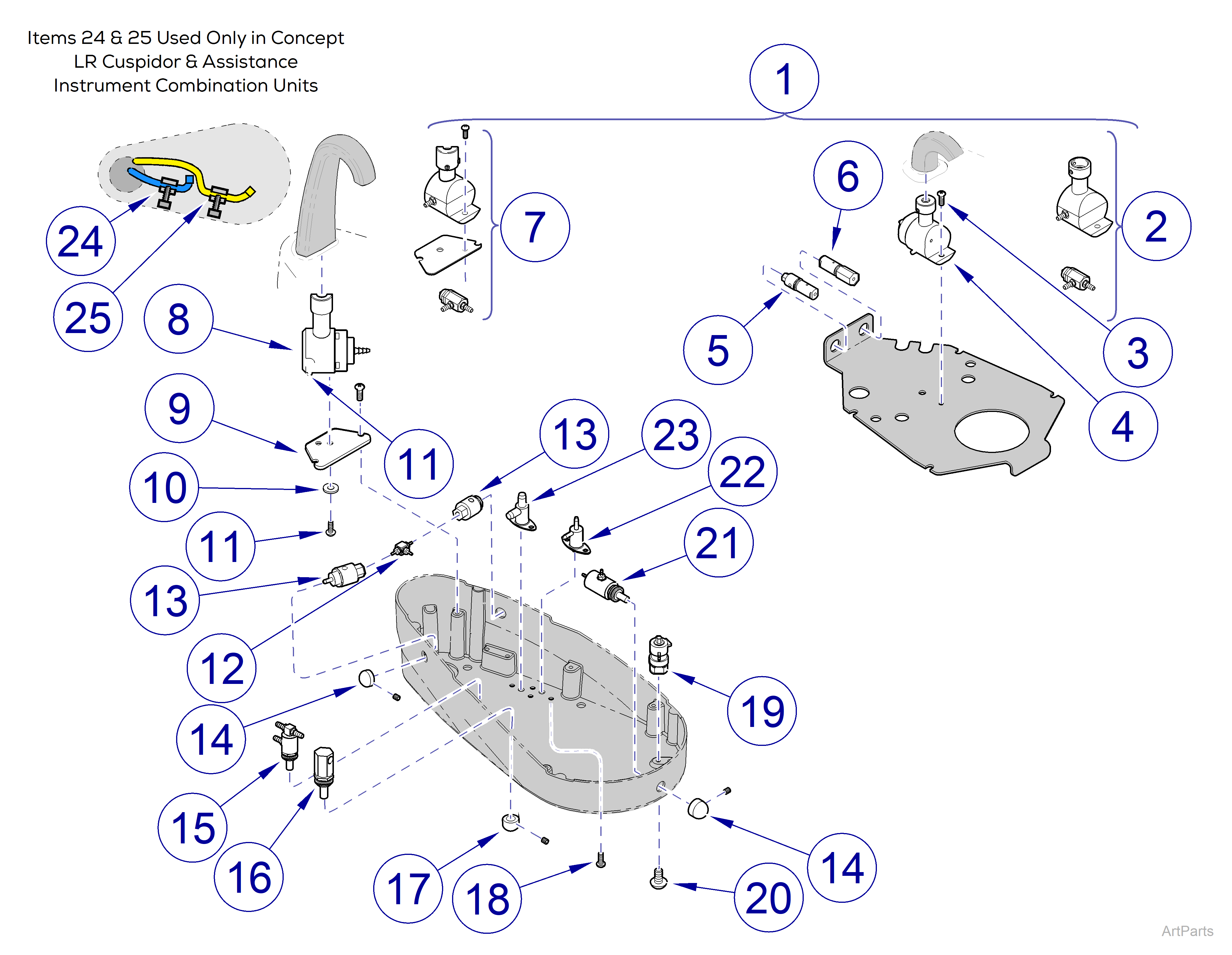 Procenter Cuspidor Valves / Knobs 