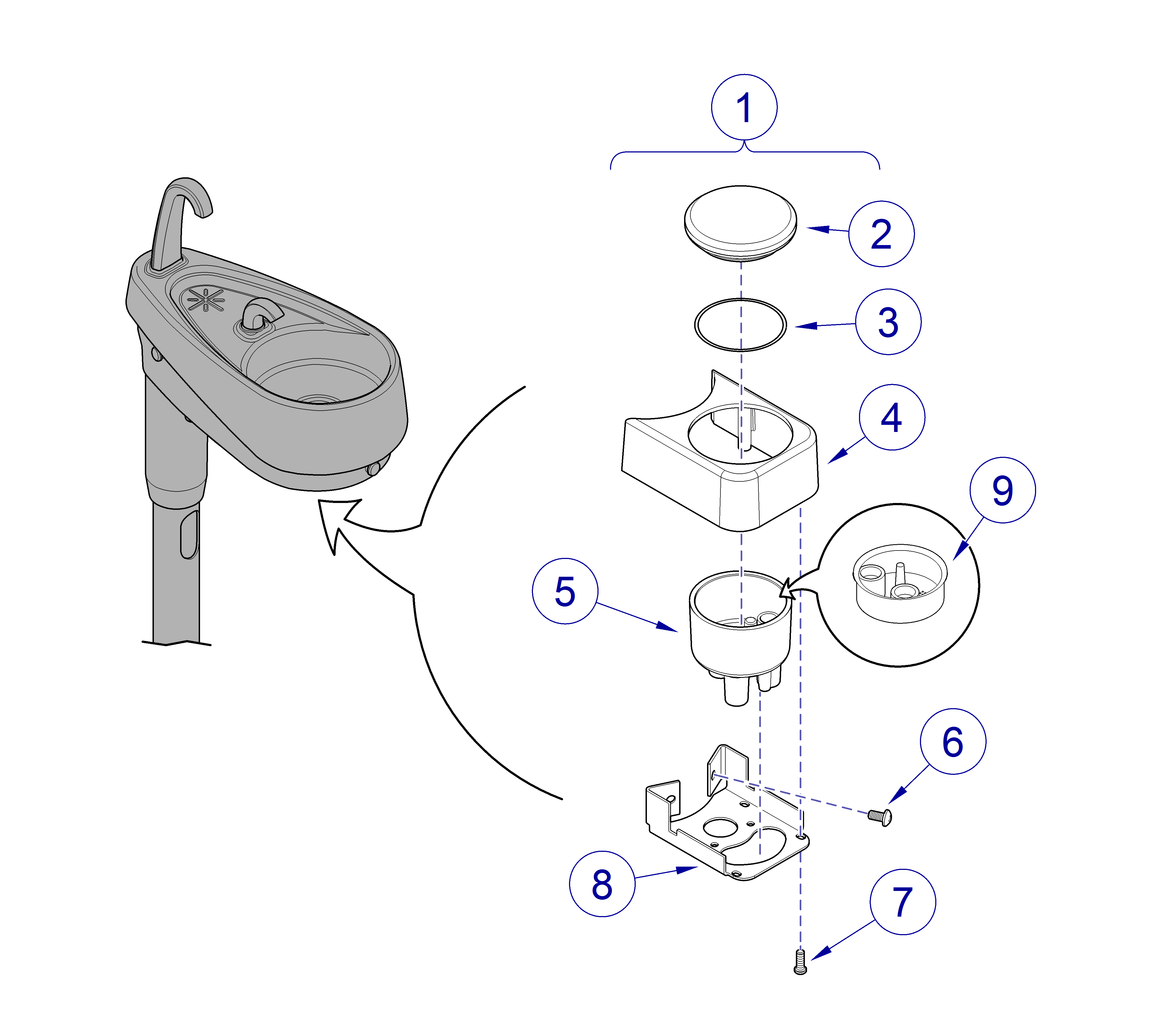 Procenter Delivery Systems Solids Collector (Cuspidor Mtd.)